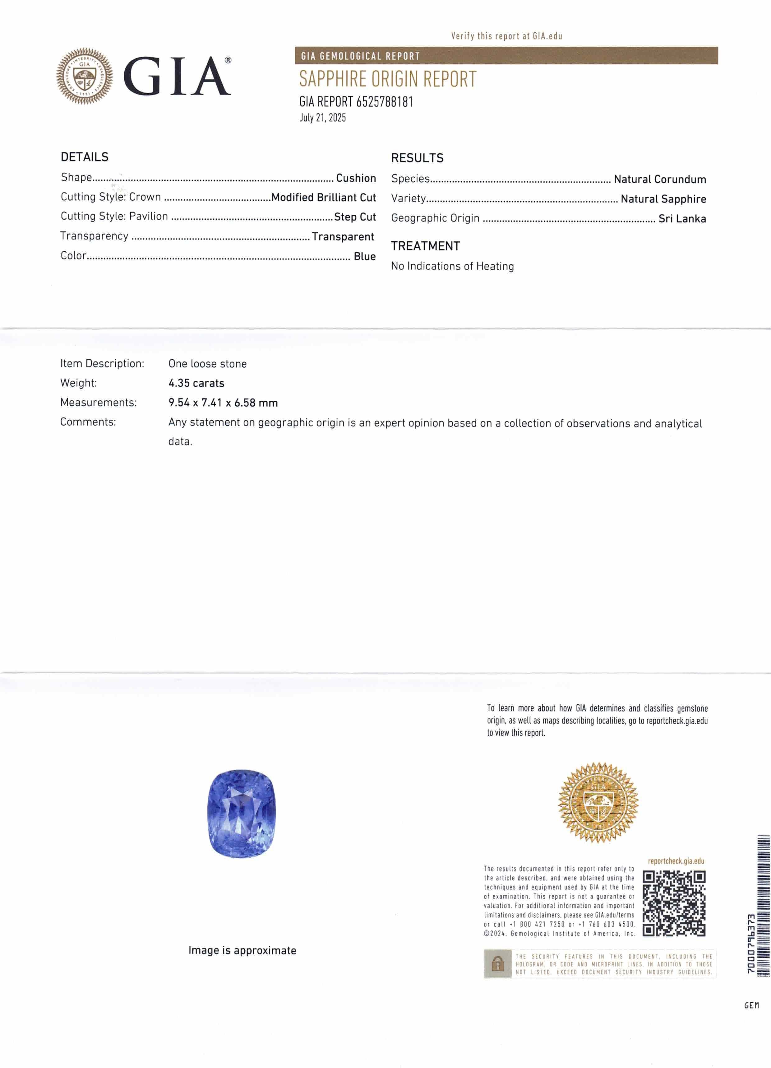 4.35ct Cushion Blue Sapphire, Diamond Ring set in 18k White and Yellow Gold, GIA Certified Unheated, Sri Lanka - Skyjems Wholesale Gemstones