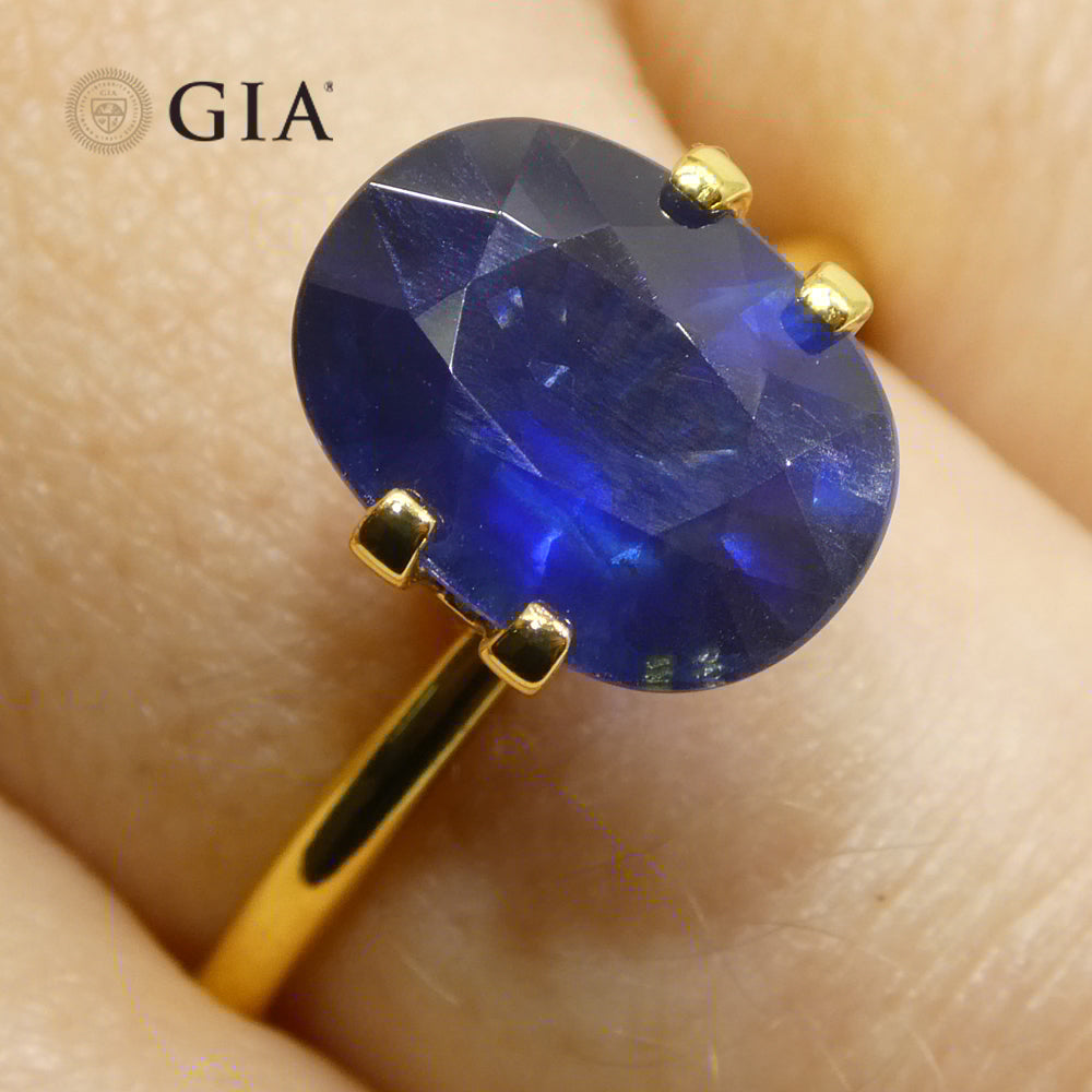 3.37ct Cushion Blue Sapphire GIA Certified Thailand - Skyjems Wholesale Gemstones