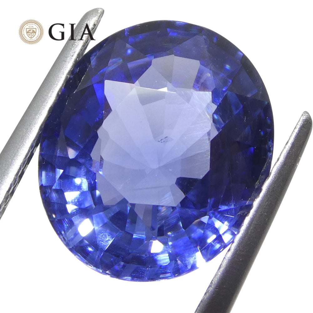 5.79ct Oval Blue Sapphire GIA Certified Sri Lanka - Skyjems Wholesale Gemstones