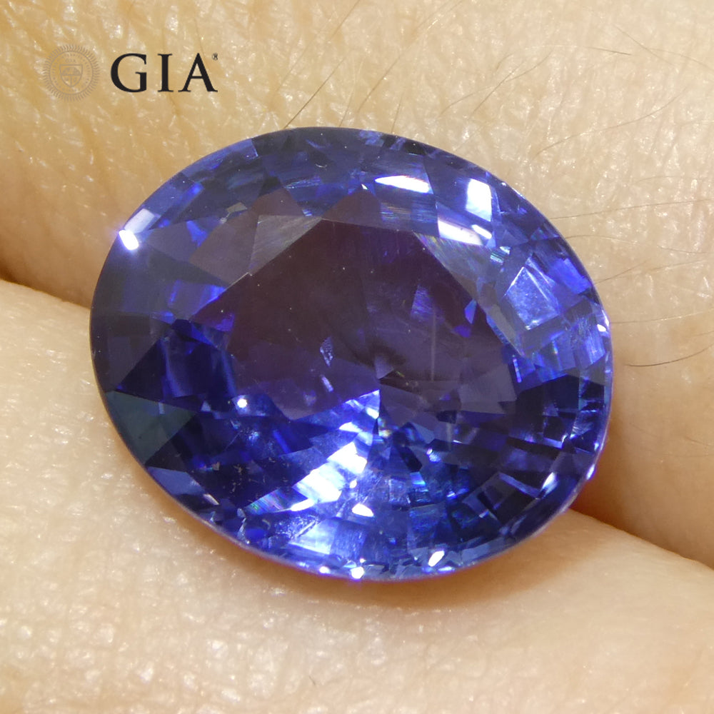 5.79ct Oval Blue Sapphire GIA Certified Sri Lanka - Skyjems Wholesale Gemstones