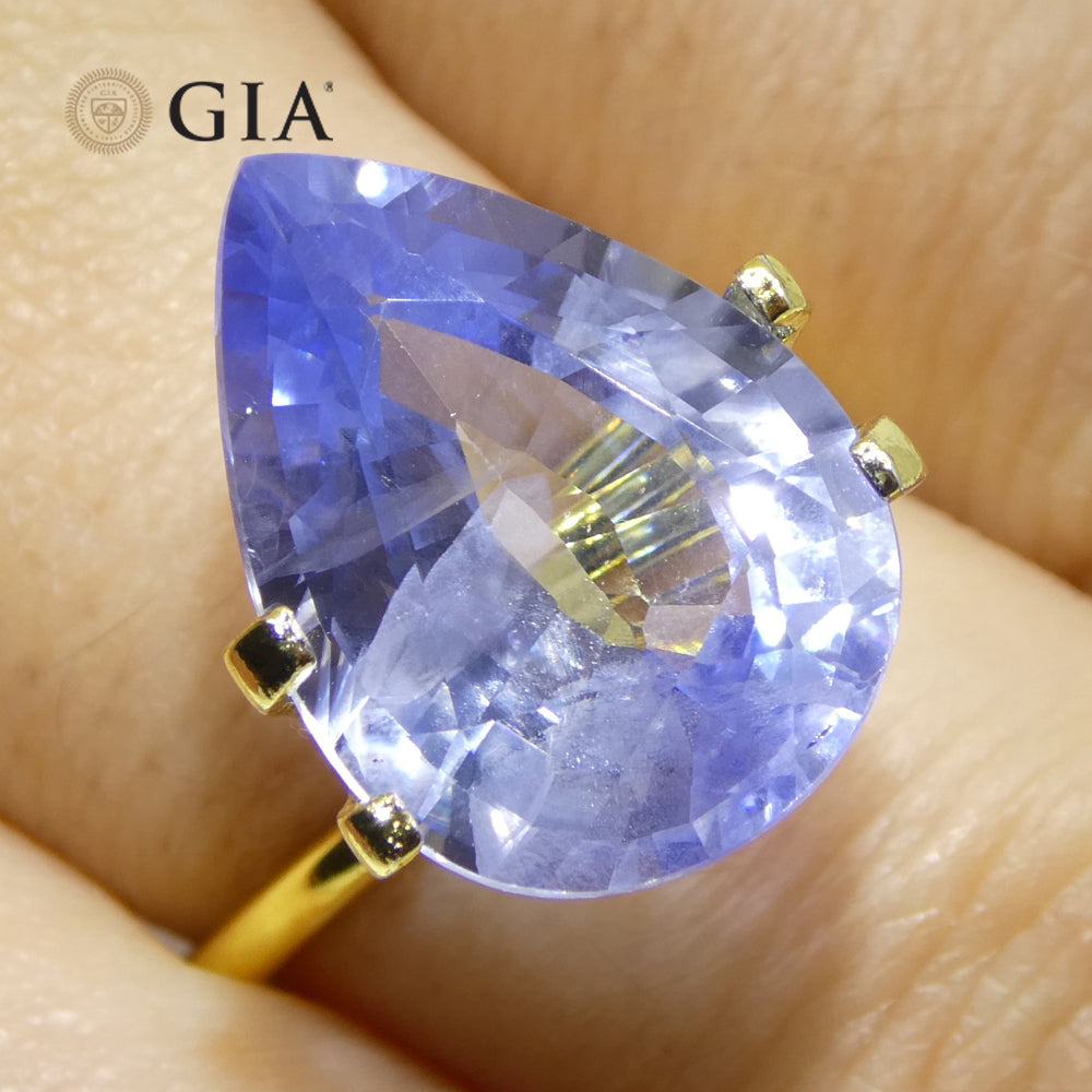 10.62ct Pear Blue Sapphire GIA Certified Sri Lanka
