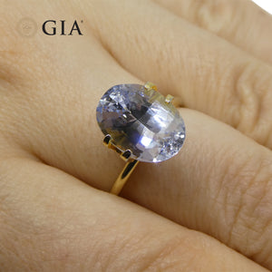 6.12ct Oval Icy Light Blue Sapphire GIA Certified Sri Lanka Unheated - Skyjems Wholesale Gemstones