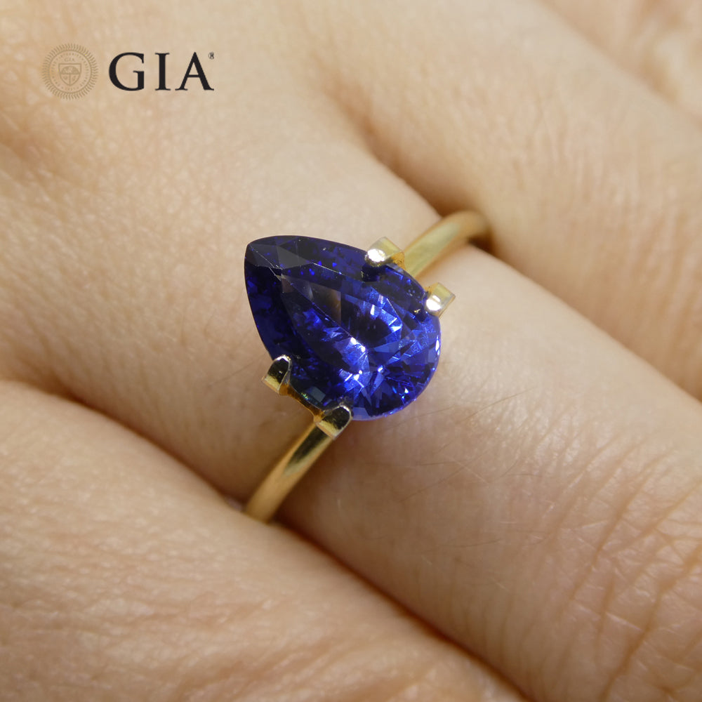 2.32ct Blue Pear Sapphire from Sri Lanka, GIA Certified Natural Gemstone by SkyJems Canadian Gem Experts