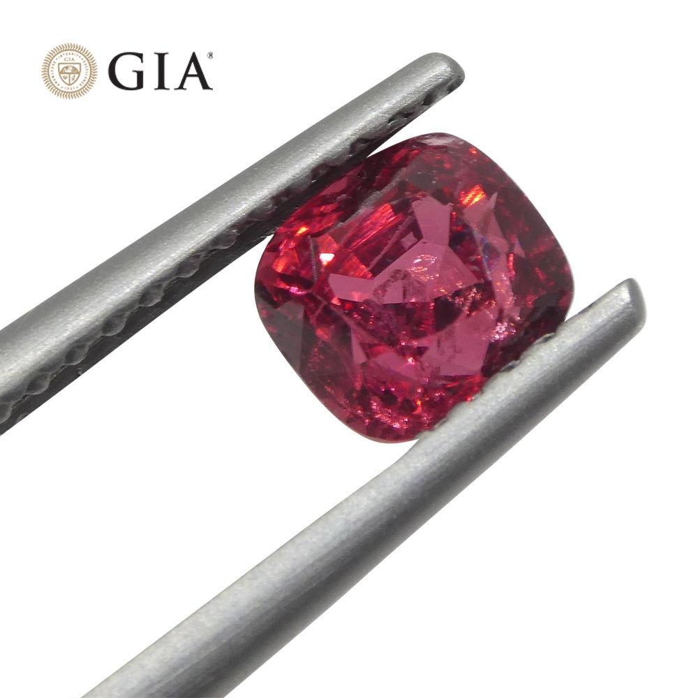0.97ct Cushion Red Jedi Spinel from Myanmar, GIA Certified Natural Gemstone by SkyJems Canadian Gem Experts