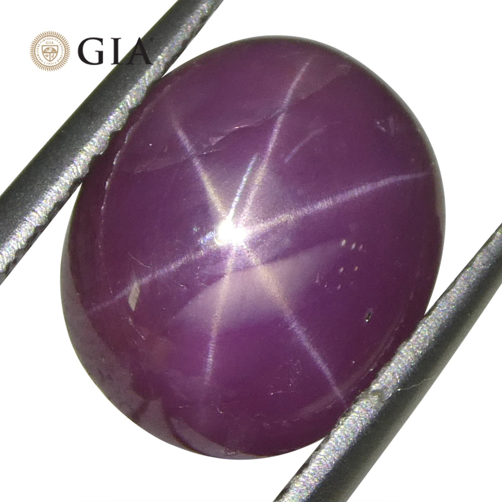 8.12ct Oval Purplish Red Star Ruby GIA Certified Vietnam Unheated - Skyjems Wholesale Gemstones