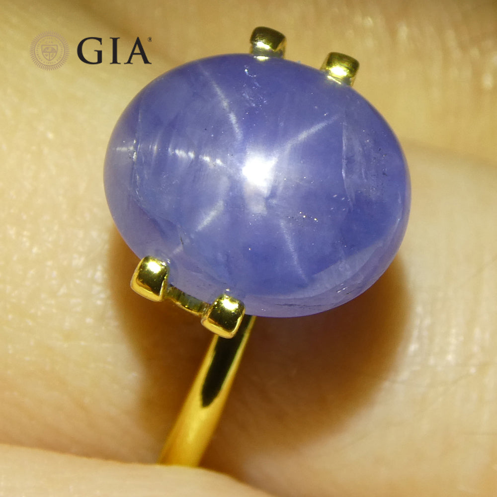 8.85ct Oval Blue Star Sapphire GIA Certified Sri Lanka Unheated - Skyjems Wholesale Gemstones