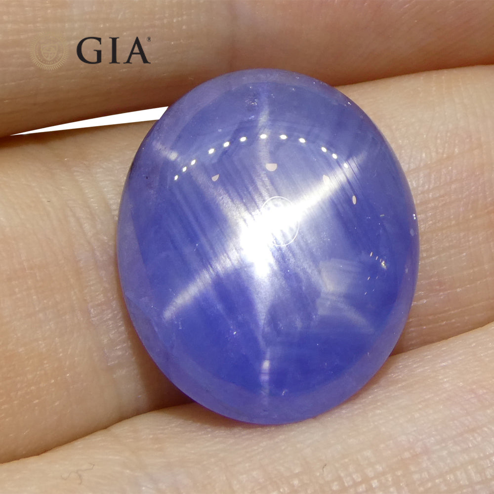 17.72ct Blue Star Sapphire from Sri Lanka, GIA Certified Natural Oval Cabochon Gemstone by SkyJems