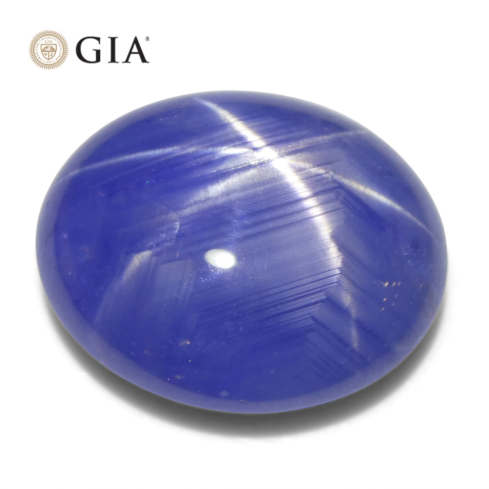 17.72ct Oval Double Cabochon Blue Star Sapphire GIA Certified Sri Lanka Unheated - Skyjems Wholesale Gemstones