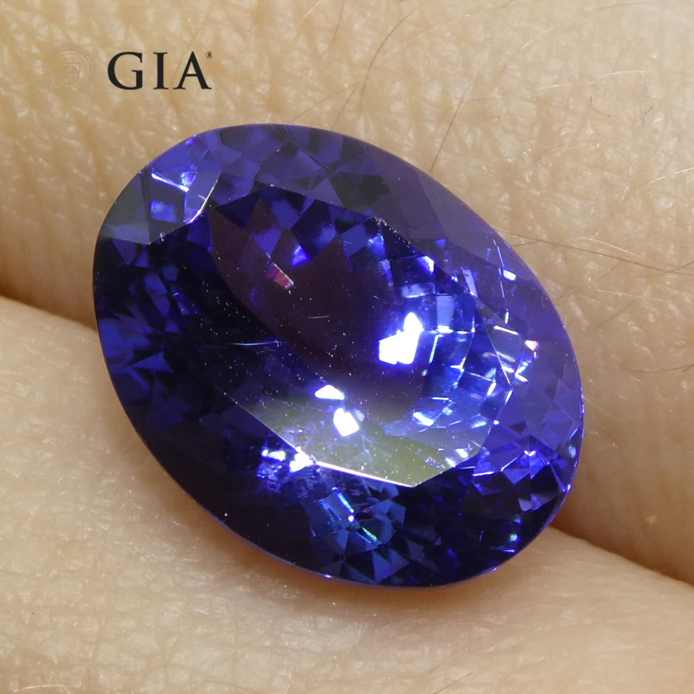 4.43ct Oval Violet-Blue Tanzanite GIA Certified Tanzania - Skyjems Wholesale Gemstones