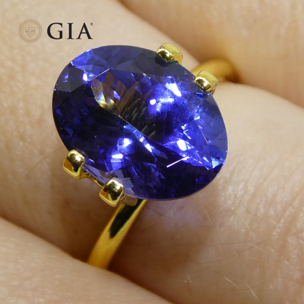 4.43ct Oval Violet-Blue Tanzanite GIA Certified Tanzania - Skyjems Wholesale Gemstones
