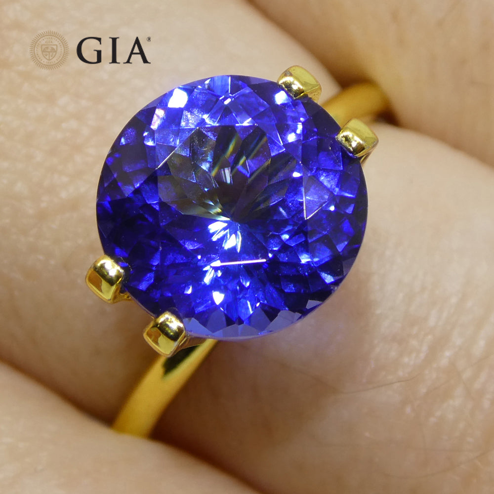 4.08ct Round Violet-Blue Tanzanite GIA Certified Tanzania - Skyjems Wholesale Gemstones