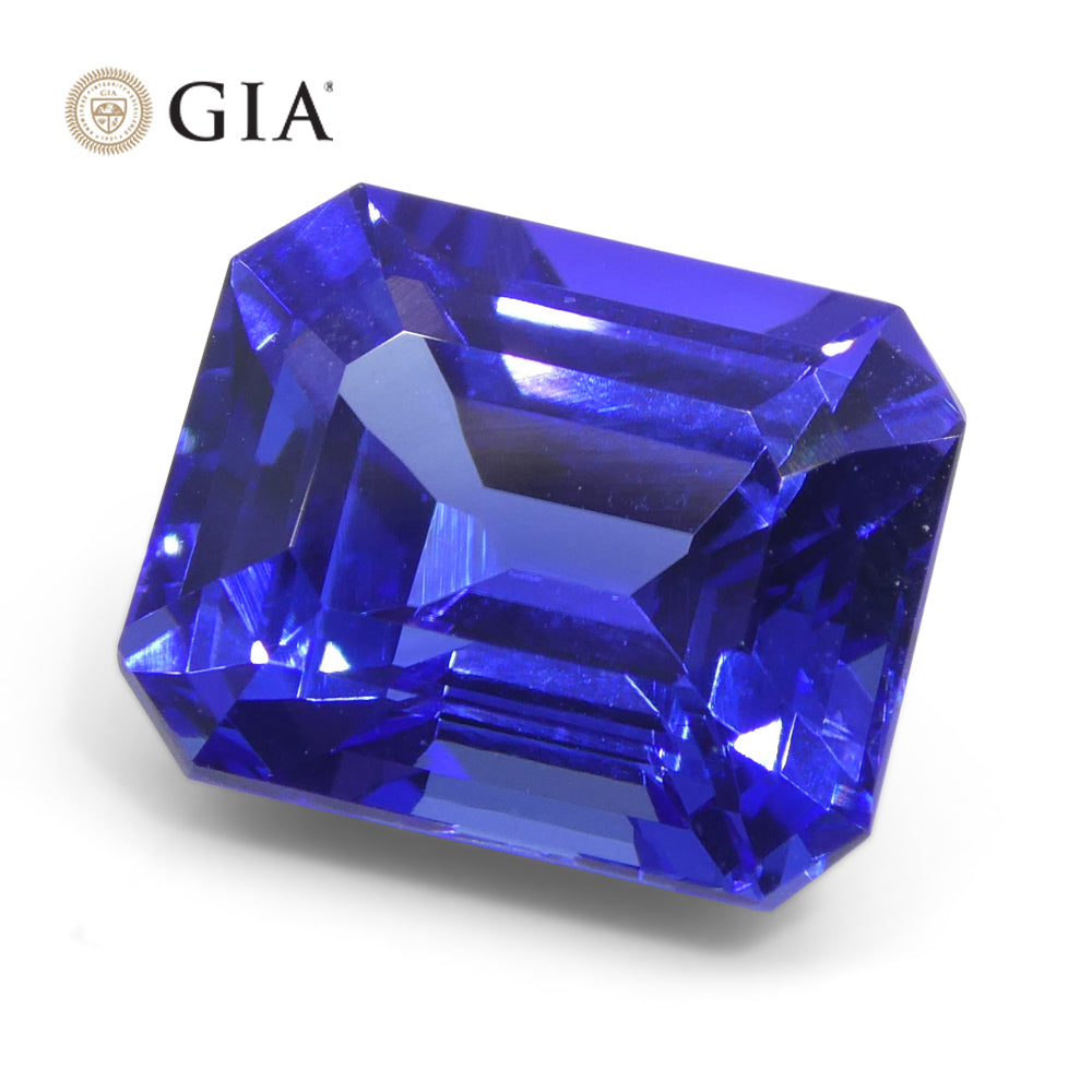 6.03ct Octagonal Violetish Blue Tanzanite GIA Certified Tanzania - Skyjems Wholesale Gemstones
