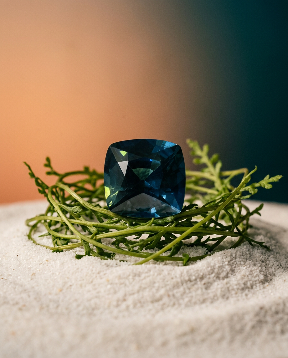 1.66ct Teal Blue Ethiopian Sapphire Cushion Cut, IGI Certified Gemstone by SkyJems Rare Colored Stones Collection