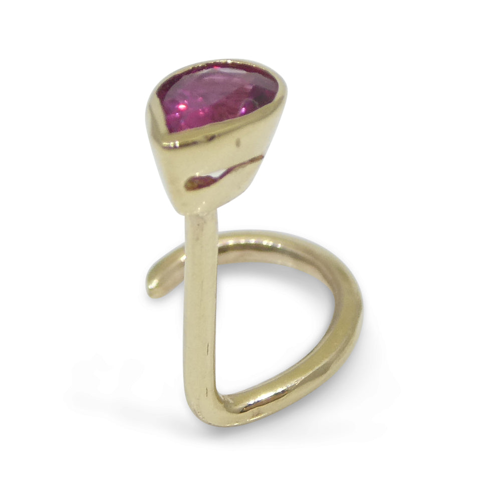 0.17ct Pear Shape Red Ruby Nose Ring set in 14k Yellow Gold - Skyjems Wholesale Gemstones