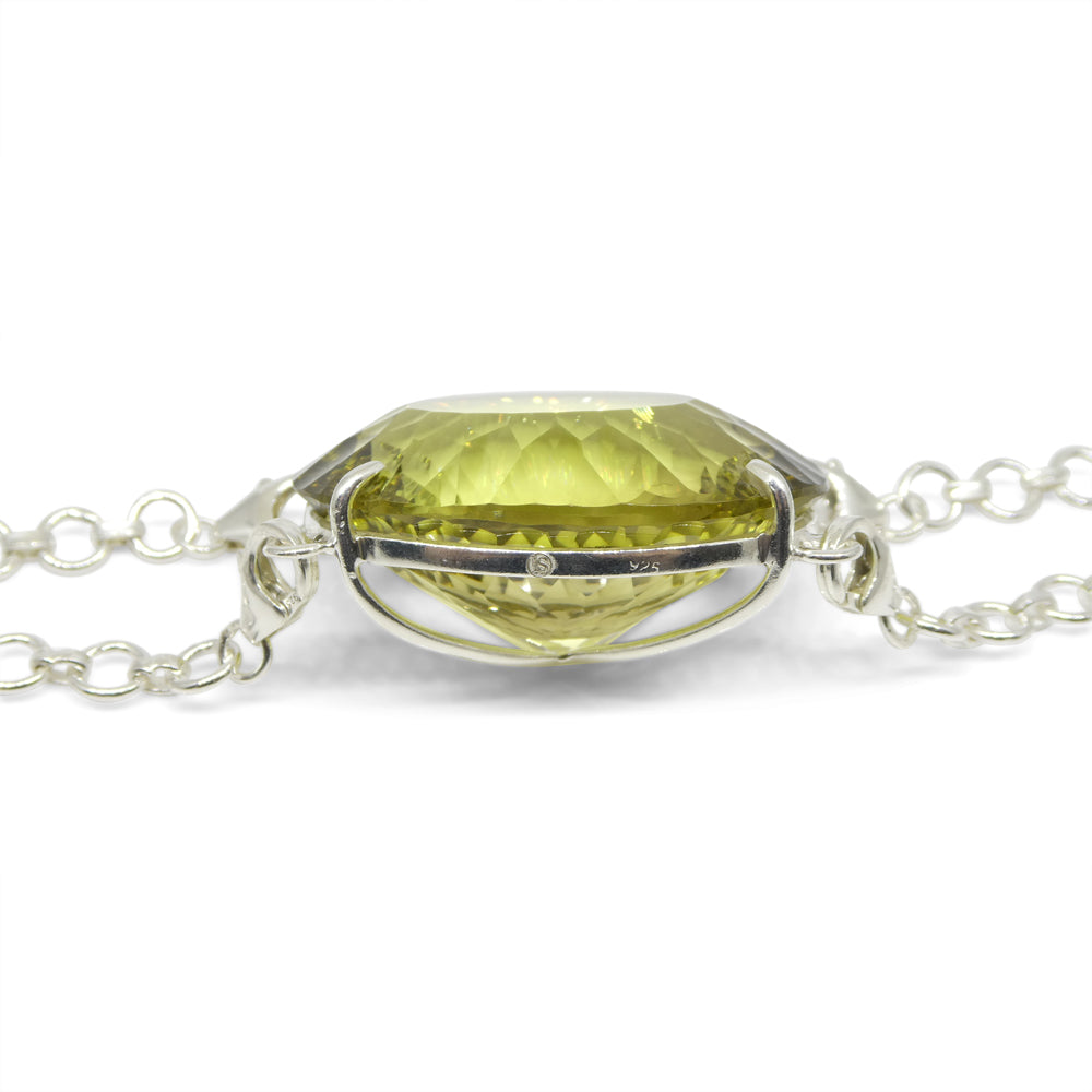 96ct Oval Yellow Citrine Body Chain Pendant set in Sterling Silver - Skyjems Wholesale Gemstones