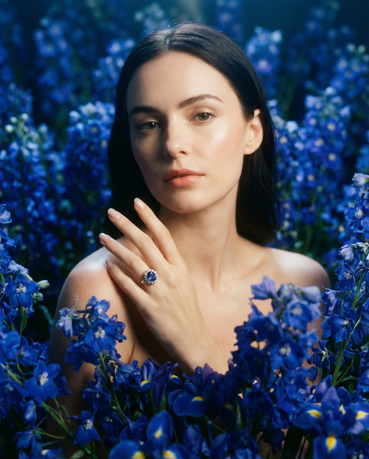 3.87ct Cushion Blue Sapphire, Diamond Engagement Ring set in Platinum, GIA Certified Sri Lanka