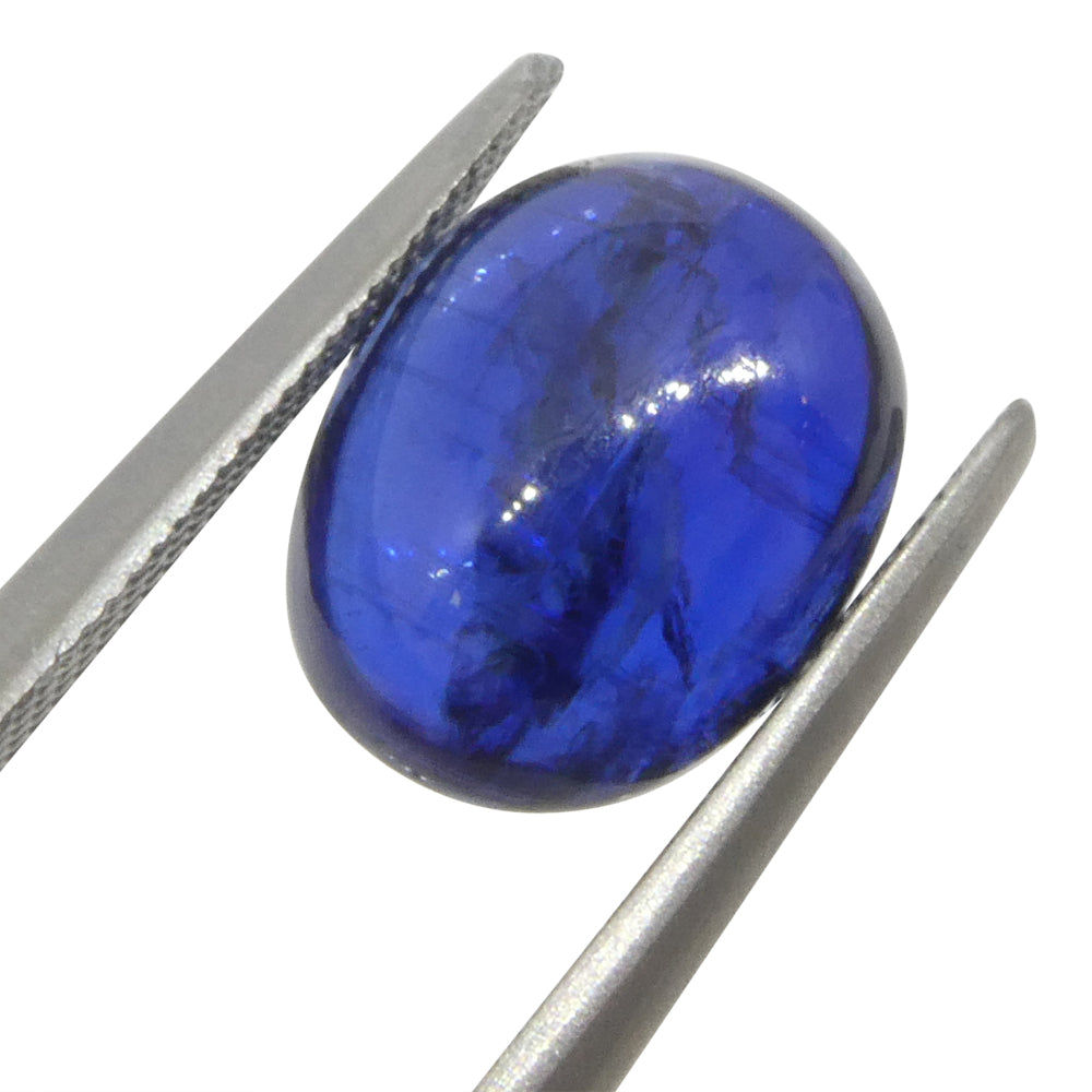 3.8ct Blue Kyanite Oval Cabochon from Brazil, premium single gemstone by SkyJems Canadian gem specialists