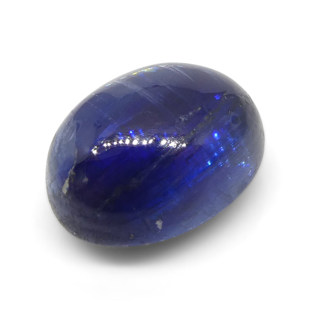 4.92ct Blue Kyanite Oval Cabochon from Brazil, premium single gemstone by SkyJems Canadian gem specialists