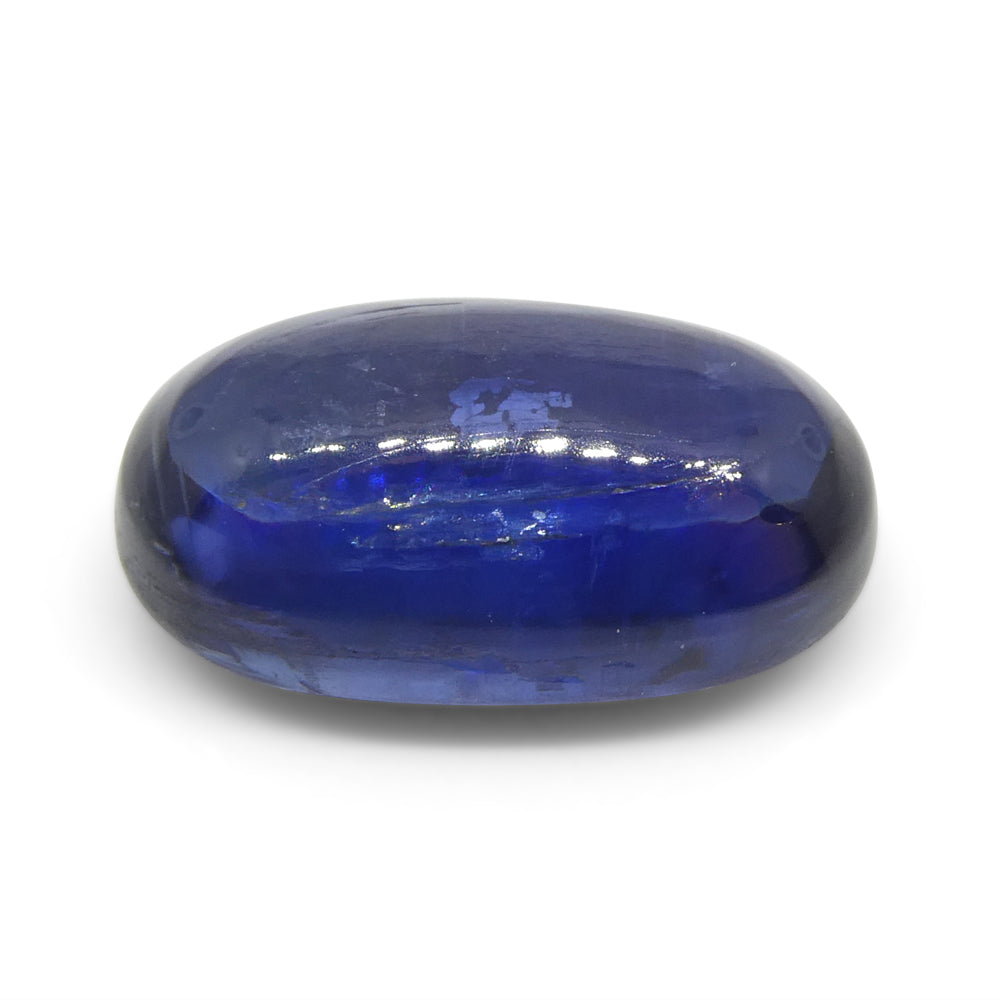 5.33ct Brazilian Blue Kyanite Oval Cabochon Gemstone from SkyJems, Rare Unheated Blue-Green Collector's Stone