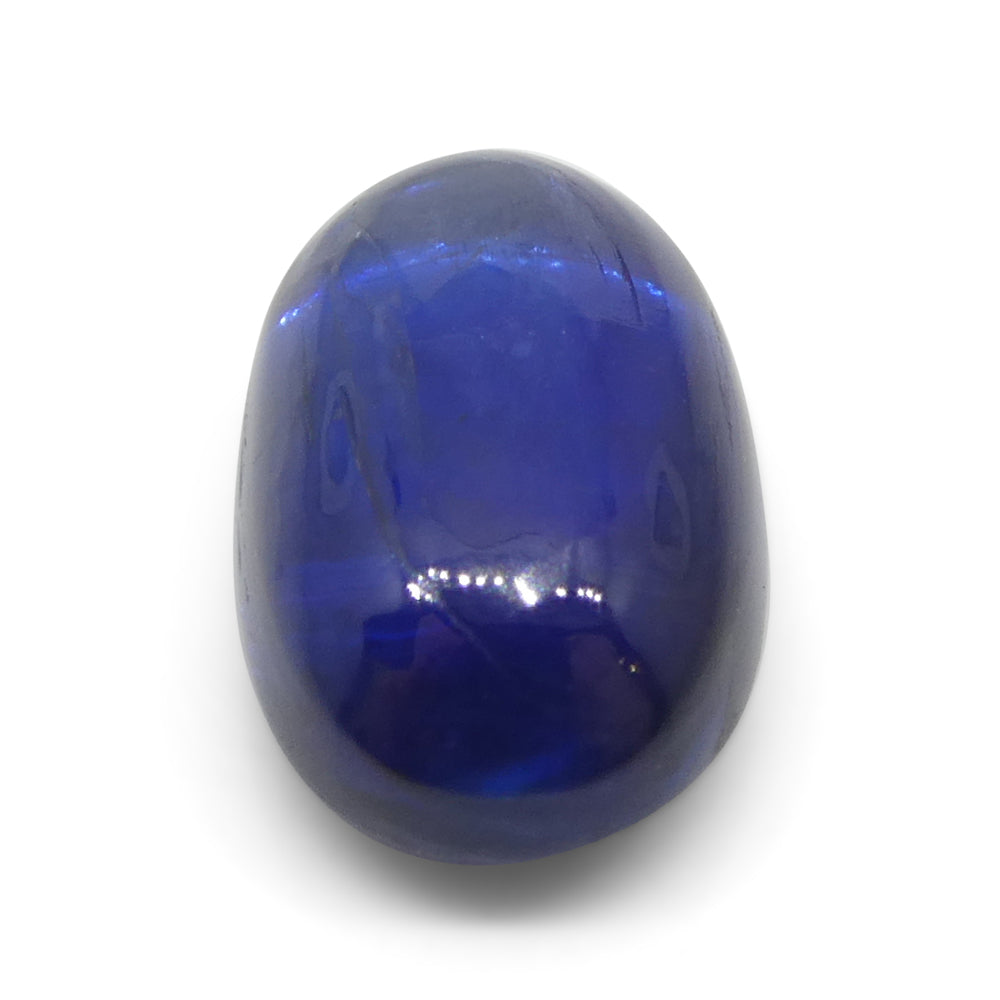 5.33ct Brazilian Blue Kyanite Oval Cabochon Gemstone from SkyJems, Rare Unheated Blue-Green Collector's Stone