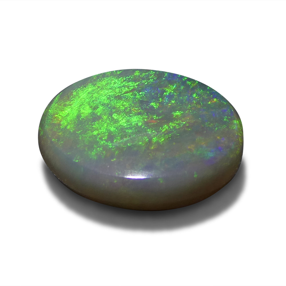 1.52ct Australian White Opal with Play of Color, Oval Cabochon Gemstone by SkyJems Canada