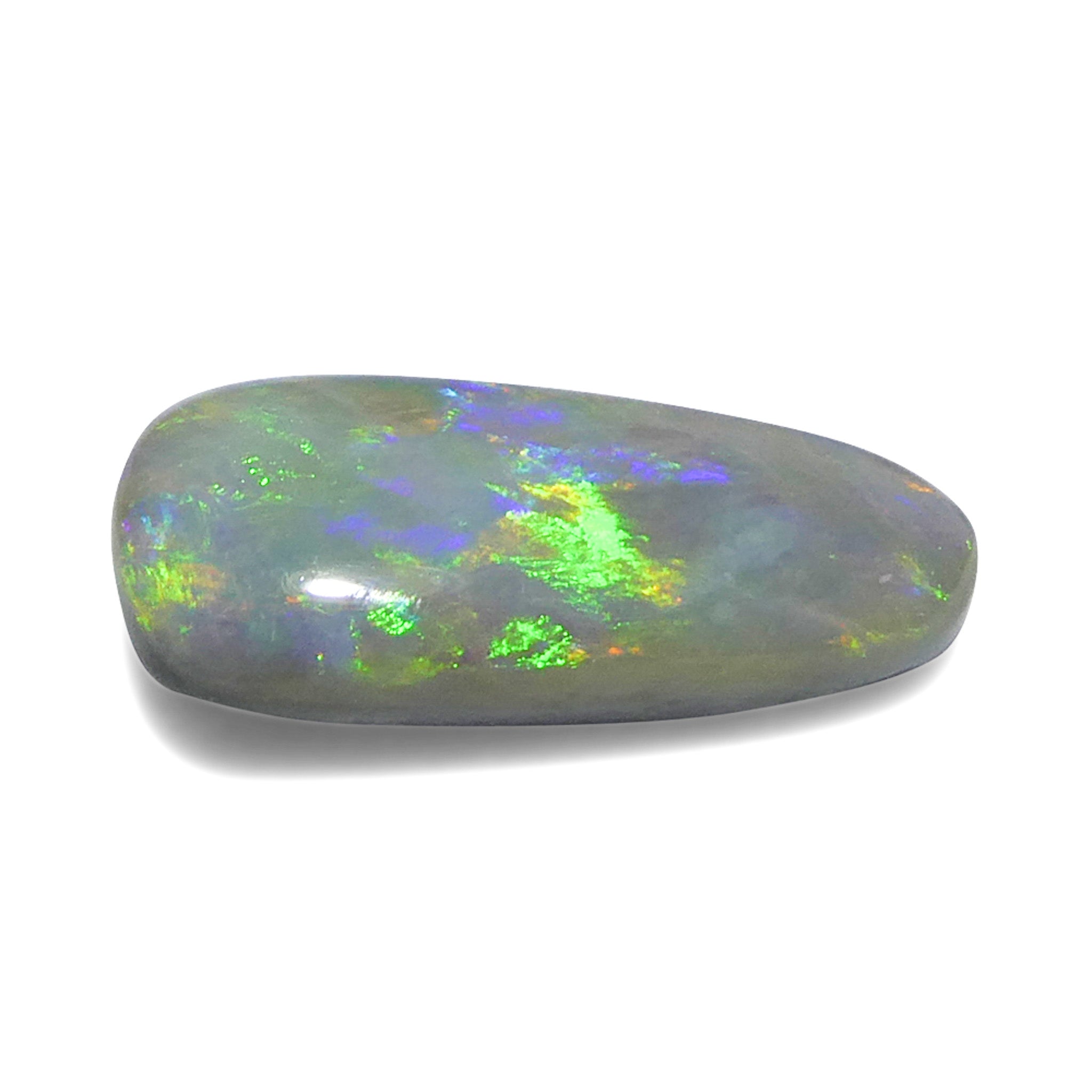 3.55ct Gray Australian Opal Cabochon with Play of Color by SkyJems, rare freeform gemstone from Down Under