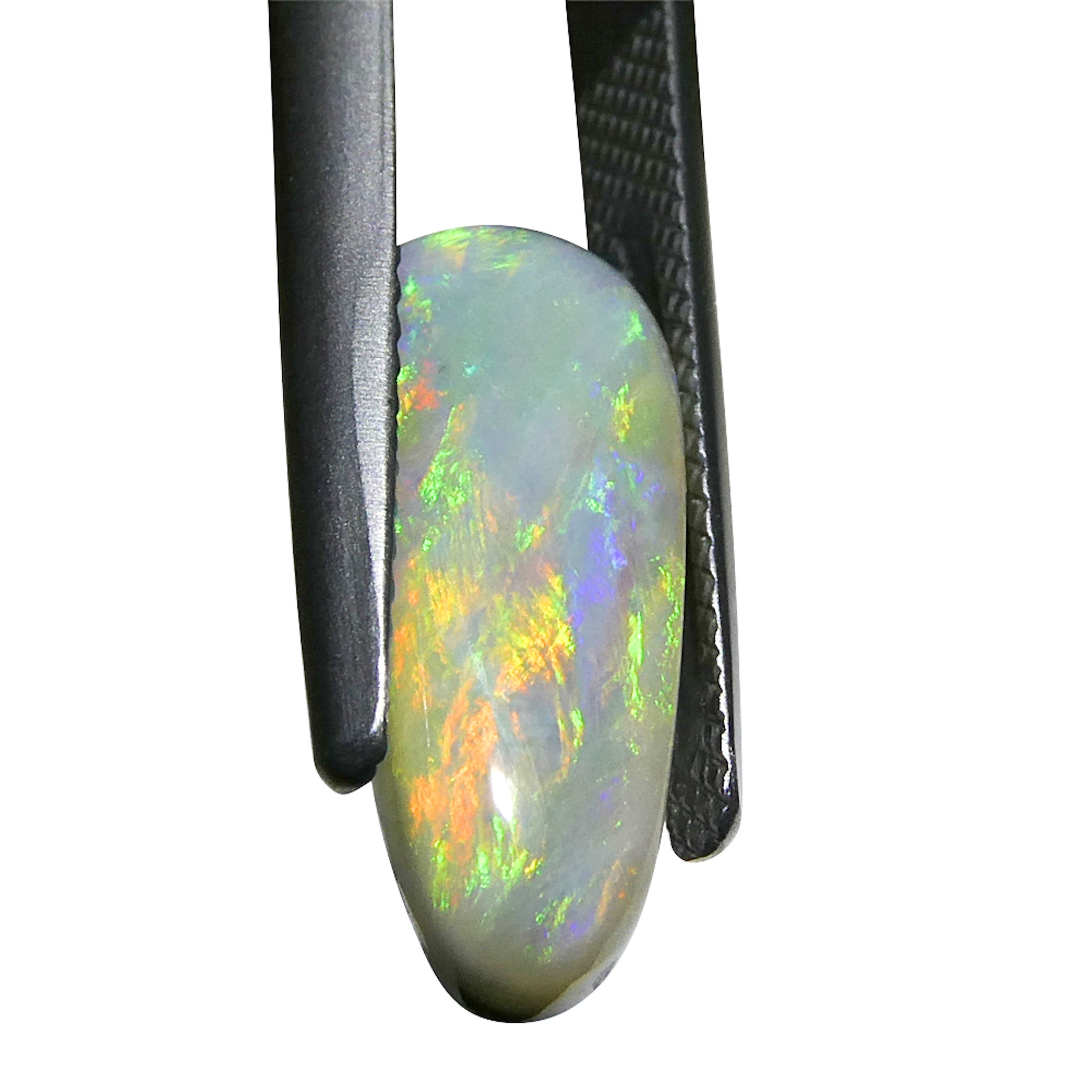 3.55ct Gray Australian Opal Cabochon with Play of Color by SkyJems, Rare Freeform Gemstone Specimen