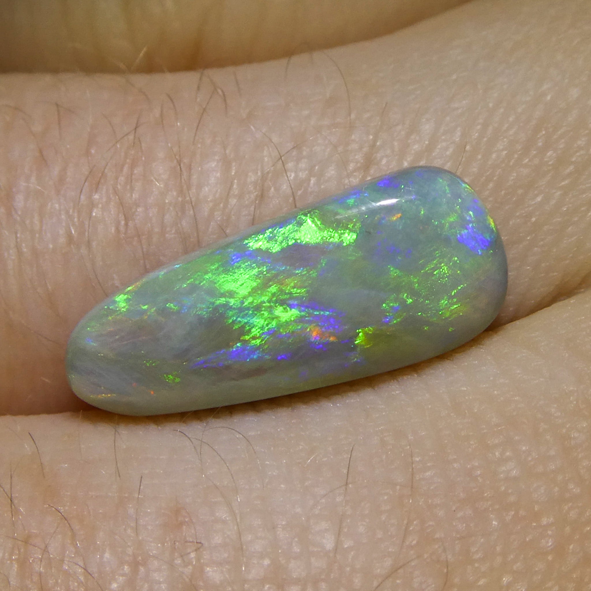3.55ct Gray Australian Opal Cabochon with Play of Color from SkyJems Rare Gemstones Collection