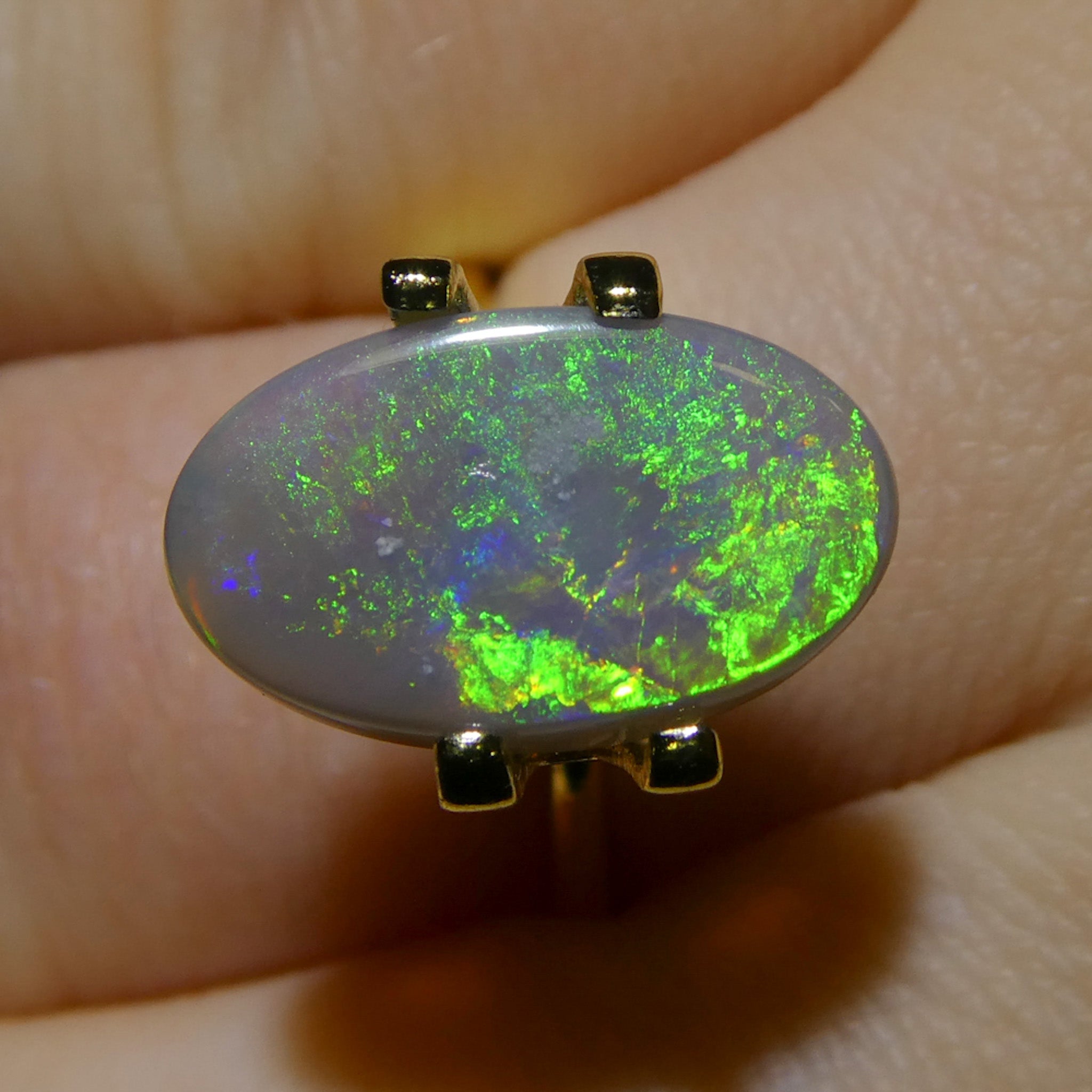 2.89ct Gray Oval Cabochon Opal from Australia, rare gemstone by SkyJems Canadian gem specialists