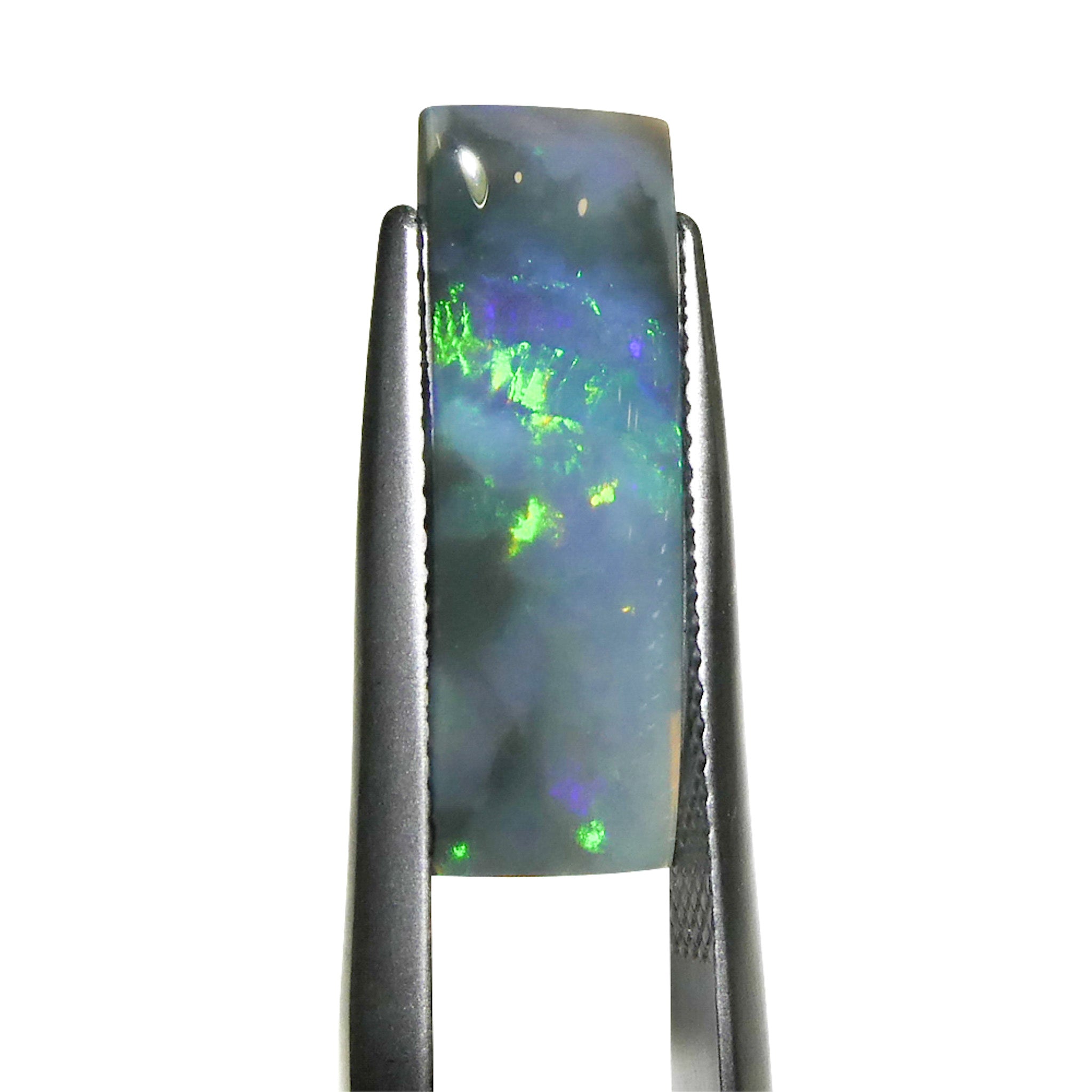 4.48ct Rectangular Cabochon Gray Opal from Australia - Skyjems Wholesale Gemstones