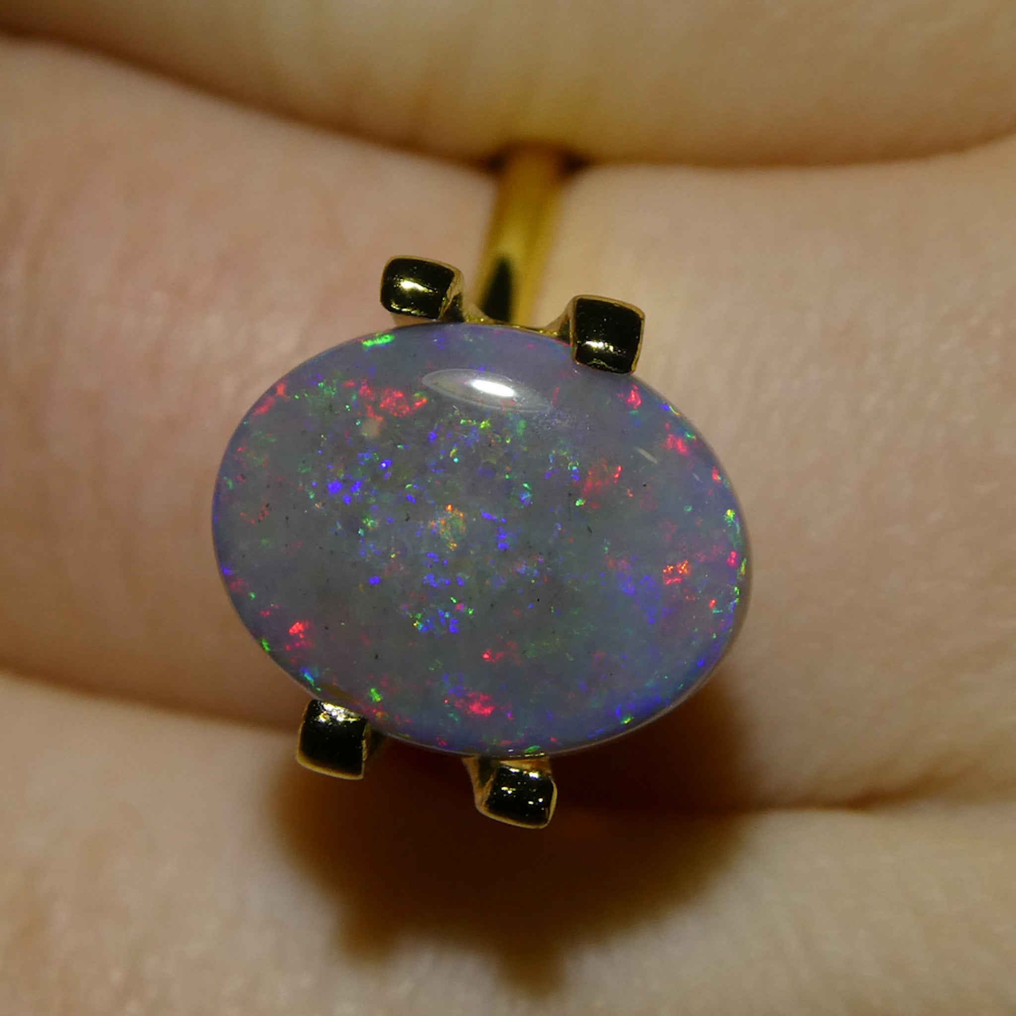 2.43ct Gray Australian Opal Cabochon with Play of Color by SkyJems, Rare Freeform Gemstone