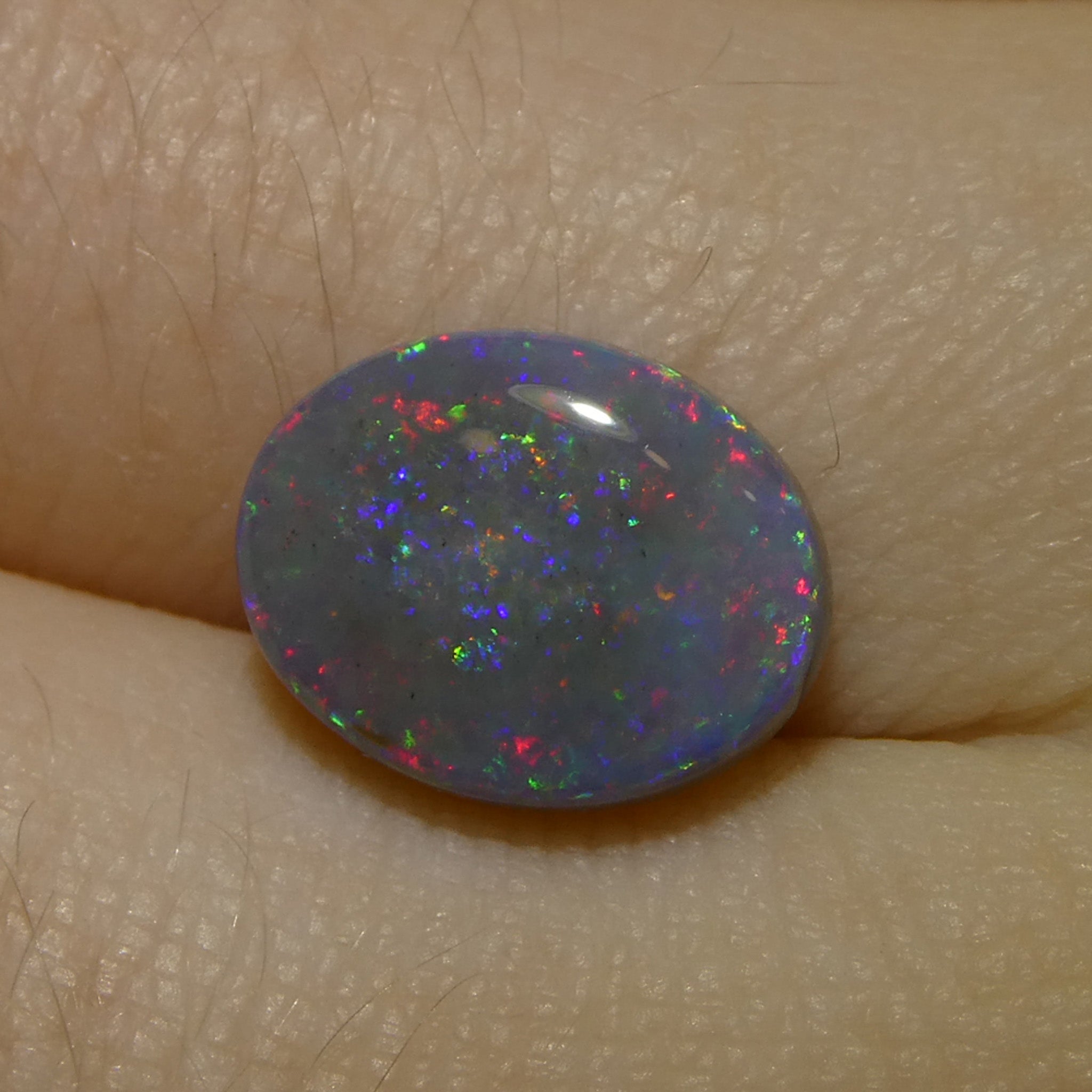 2.43ct Gray Australian Opal Cabochon with Play of Color by SkyJems, rare freeform gemstone from Down Under