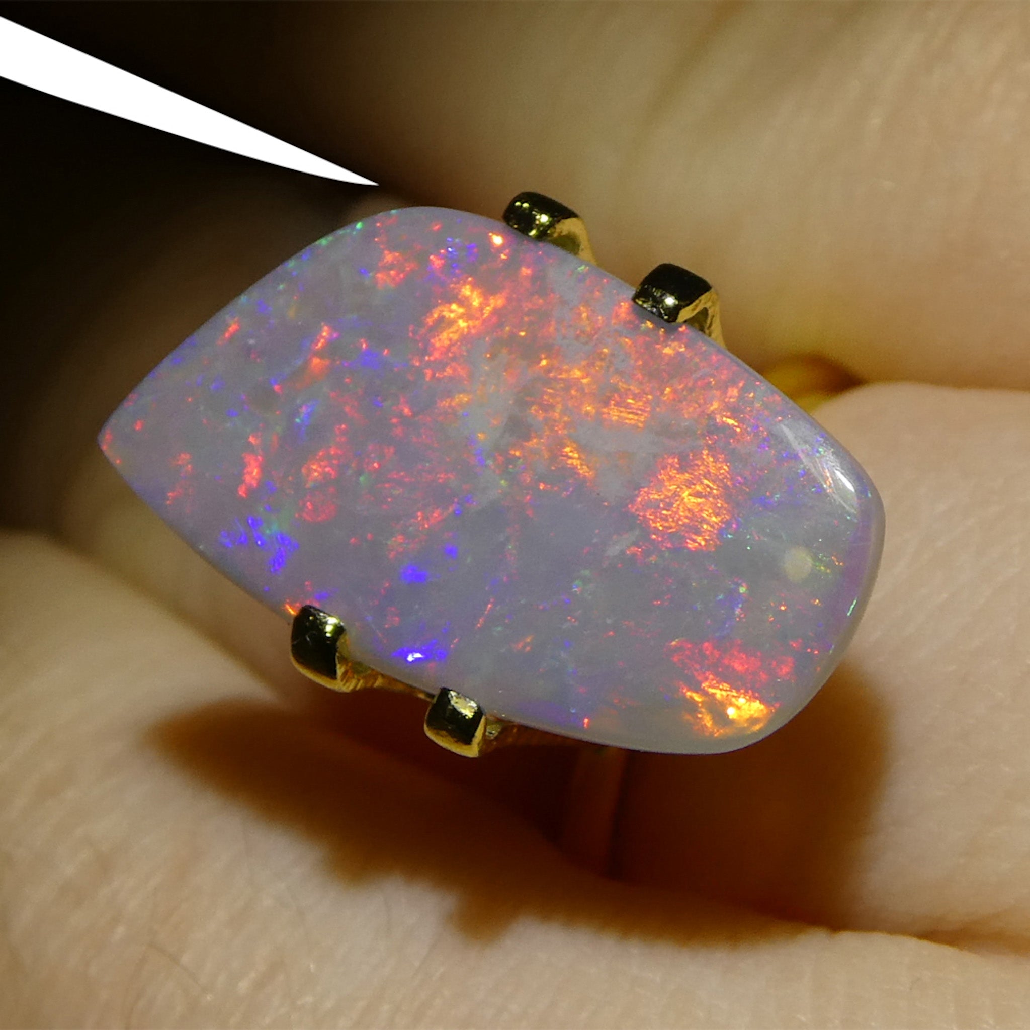 3.98ct Gray Australian Opal Cabochon with Play of Color by SkyJems, rare freeform gemstone from Down Under