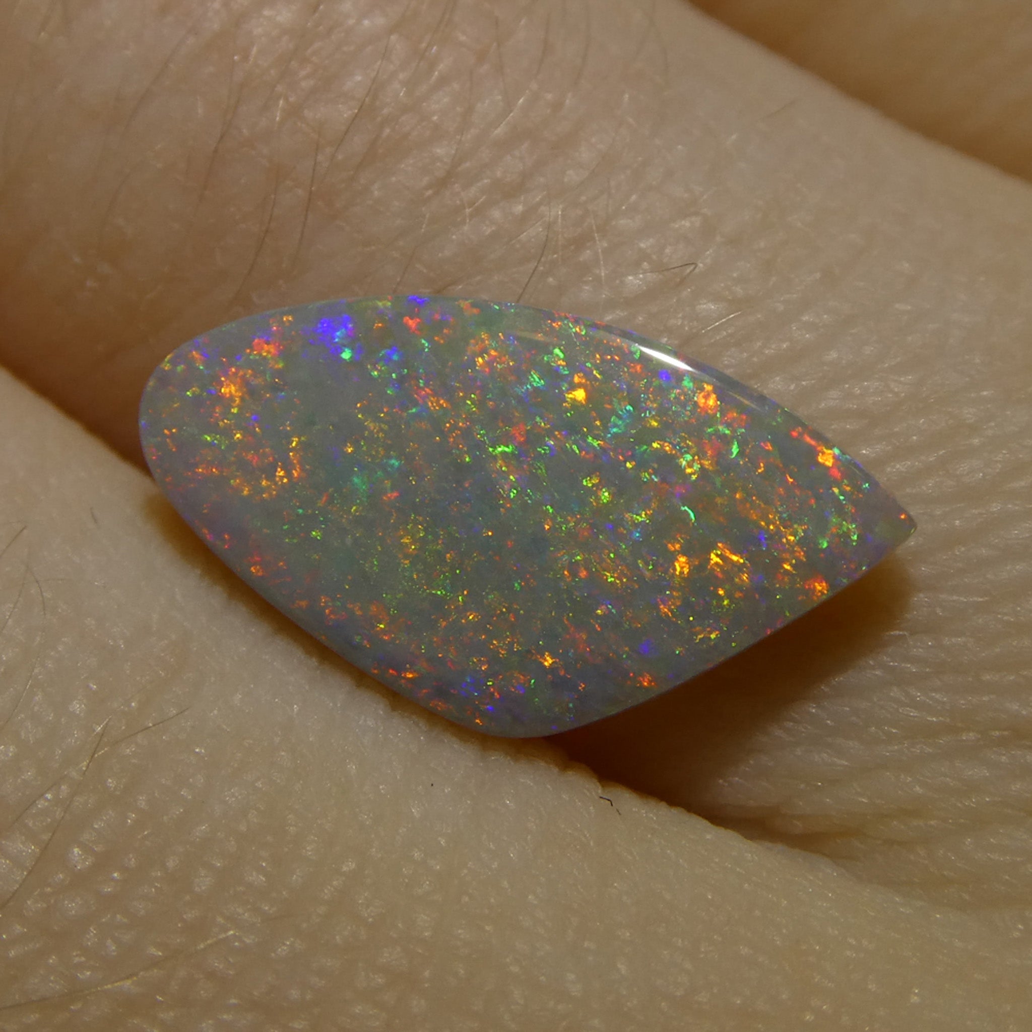 1.7ct Freeform Gray Australian Opal Cabochon with Play of Color by SkyJems, Rare Gemstone Collector's Specimen