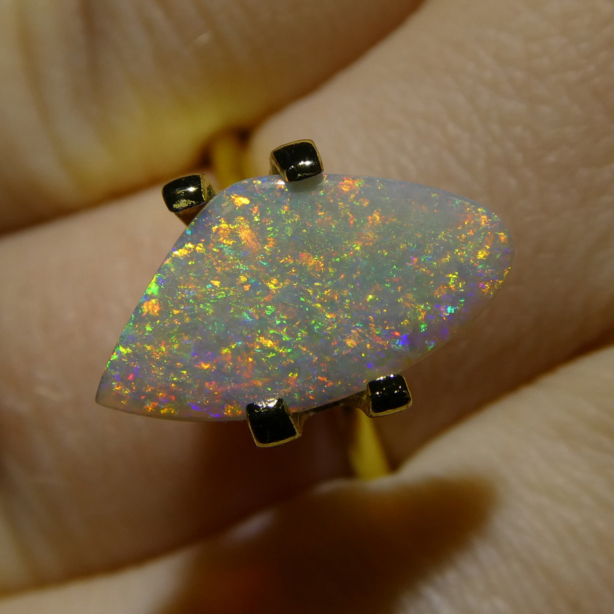 1.7ct Freeform Gray Australian Opal Cabochon with Play of Color by SkyJems, Rare Gemstone Collector's Specimen