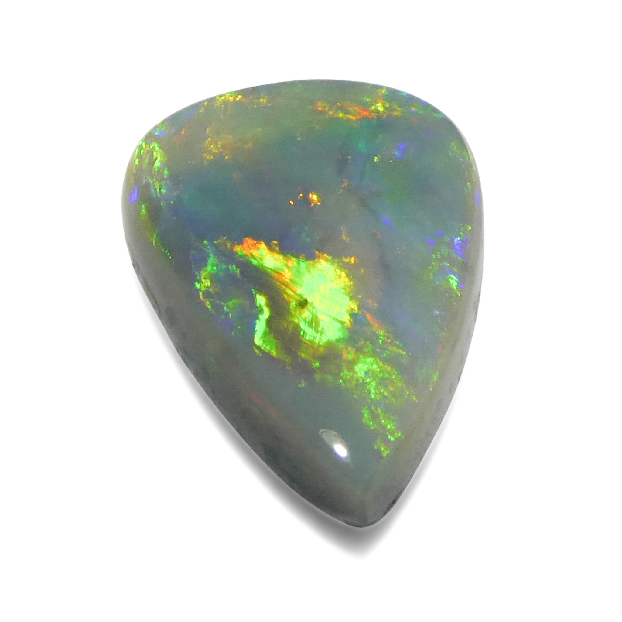 2.57ct Gray Australian Opal Cabochon with Play of Color by SkyJems, rare freeform gemstone
