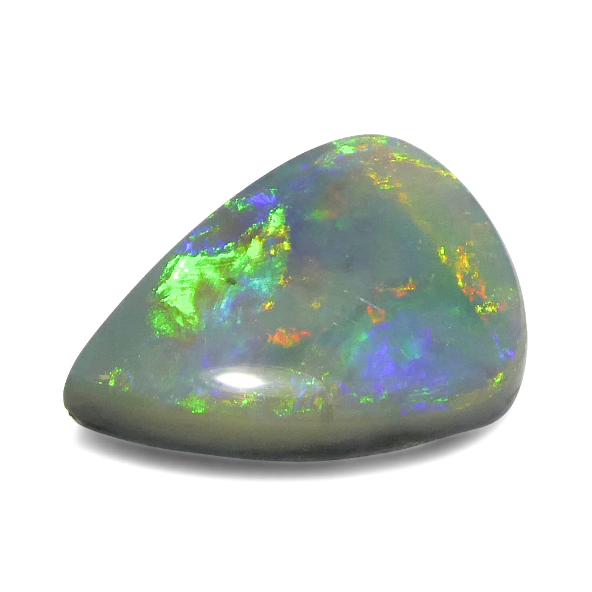 2.57ct Gray Australian Opal Cabochon with Play of Color by SkyJems, rare freeform gemstone