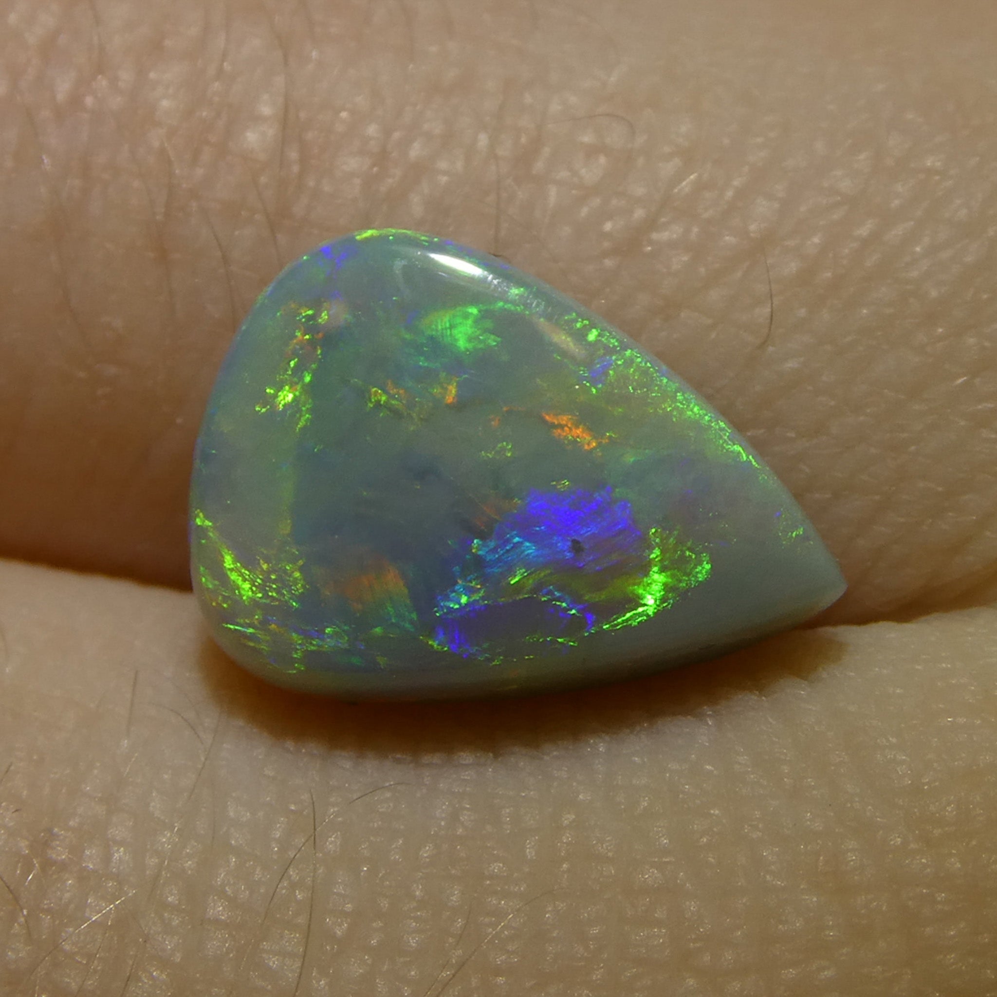 2.57ct Gray Australian Opal Cabochon with Play of Color by SkyJems, rare freeform gemstone