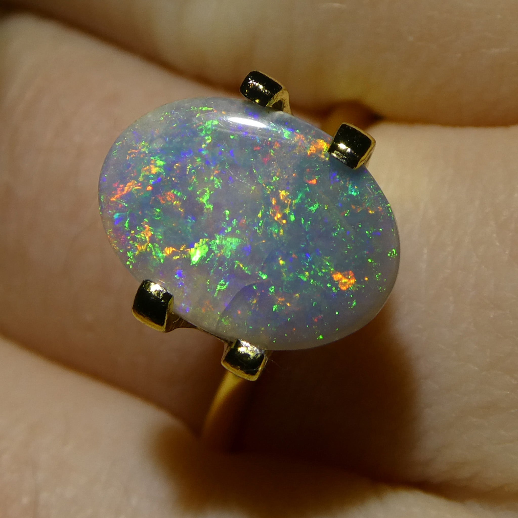 1.37ct Freeform Gray Australian Opal Cabochon with Play of Color by SkyJems Gemstones Canada