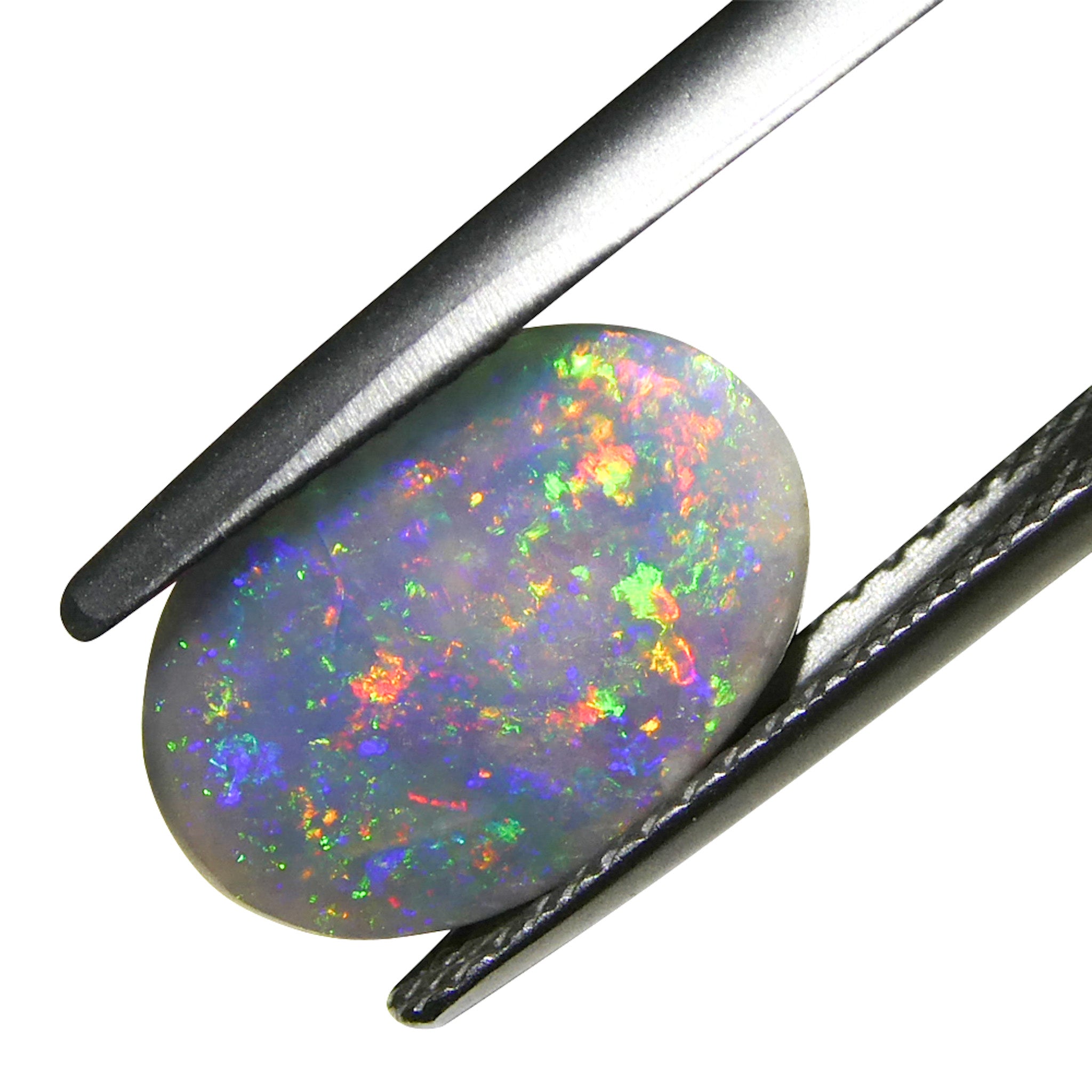 1.37ct Gray Australian Opal Cabochon with Play of Color by SkyJems, rare freeform gemstone from Down Under