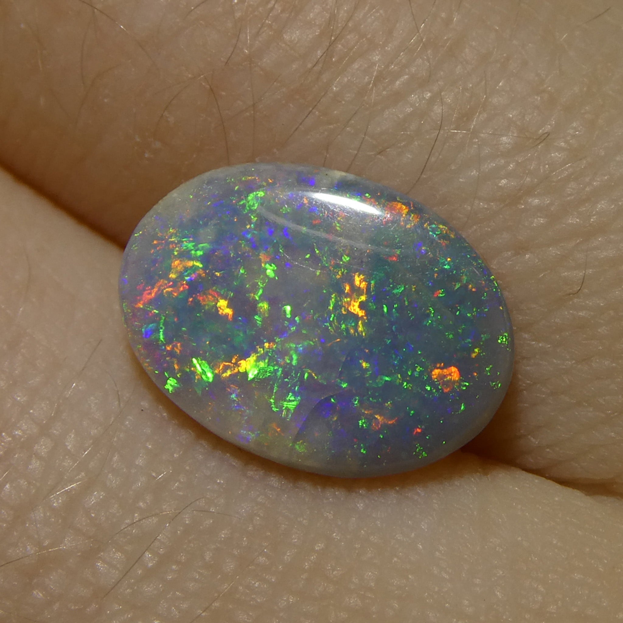 1.37ct Freeform Gray Australian Opal Cabochon with Play of Color by SkyJems Gemstones Canada