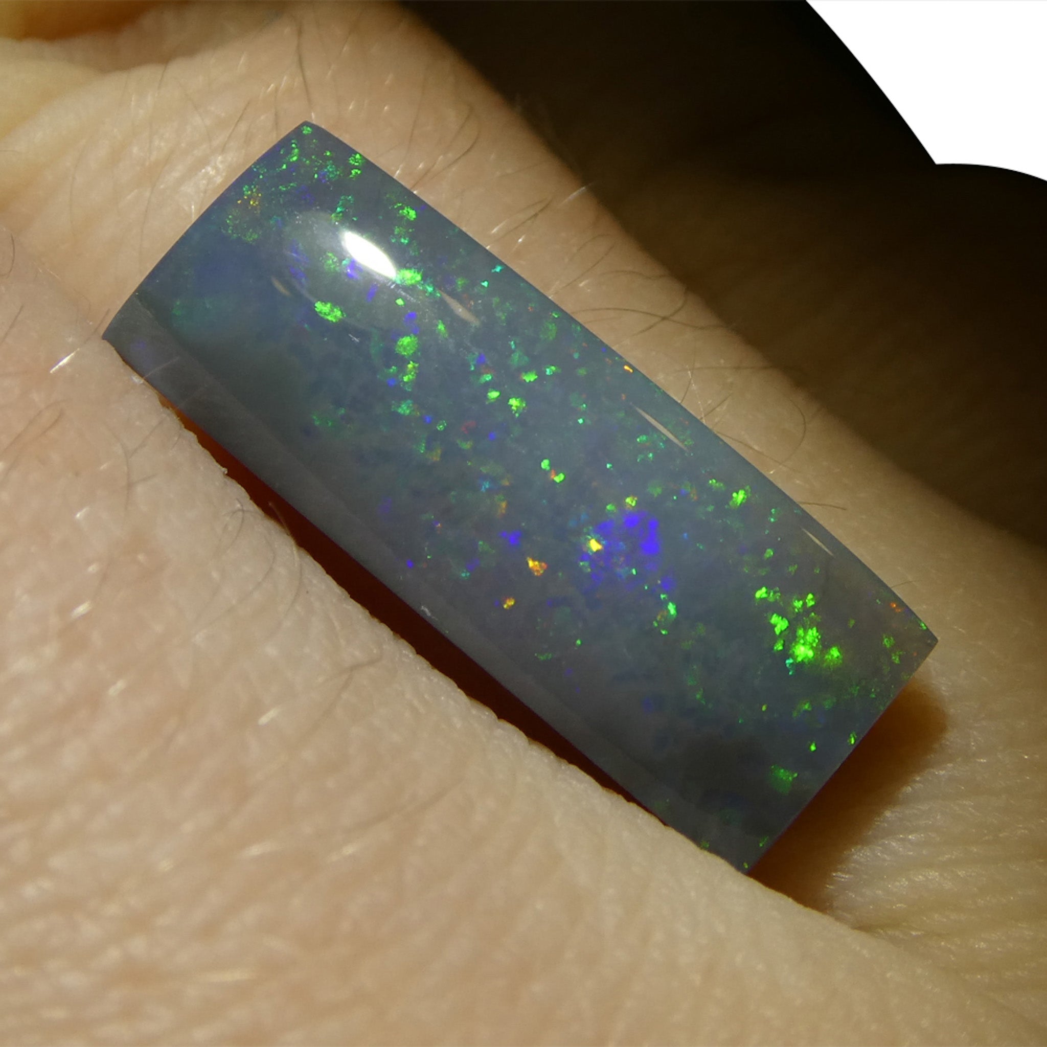3.8ct Gray Australian Opal Cabochon with Play of Color by SkyJems - Rare Freeform Gemstone