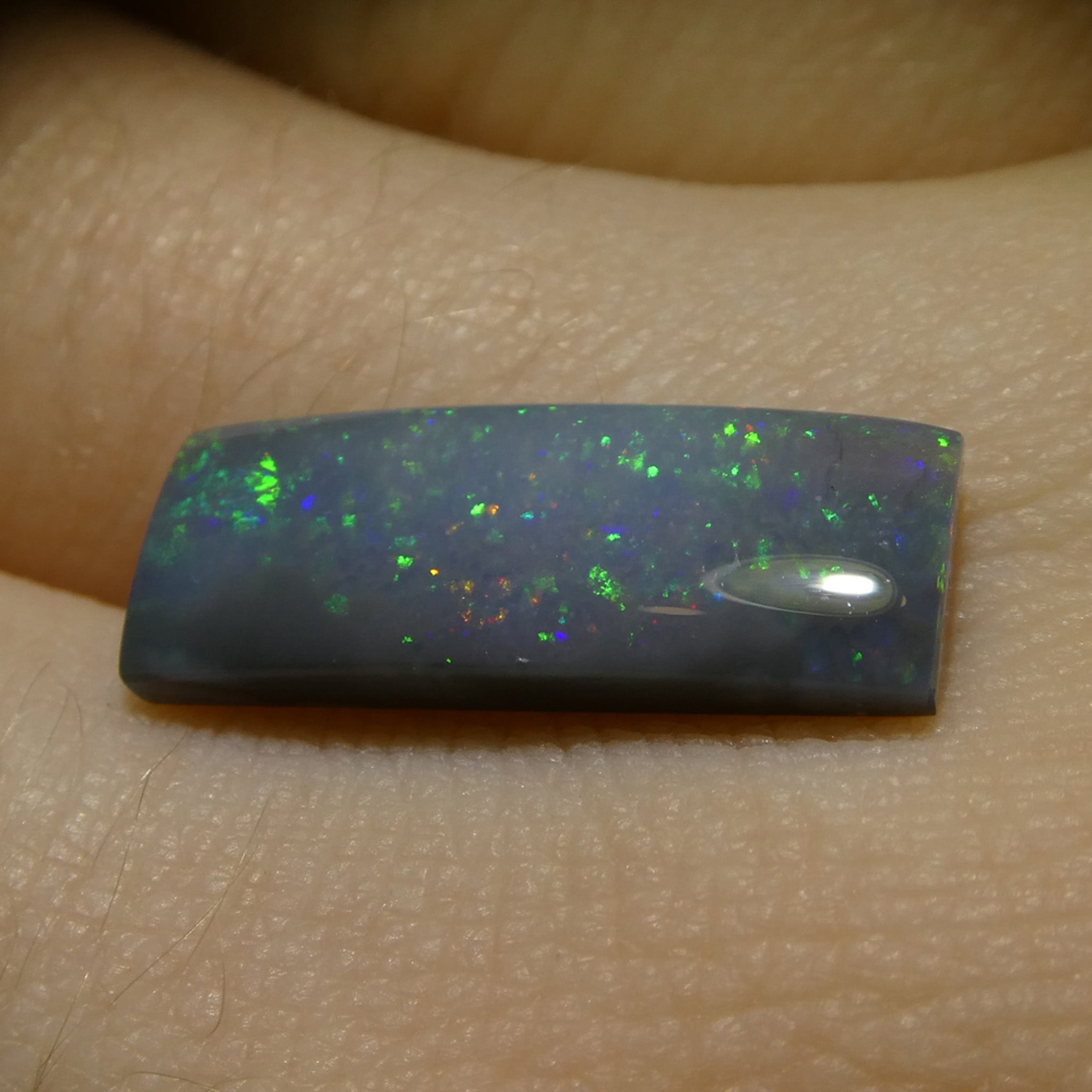 3.8ct Gray Australian Opal Cabochon with Play of Color by SkyJems - Rare Natural Gemstone