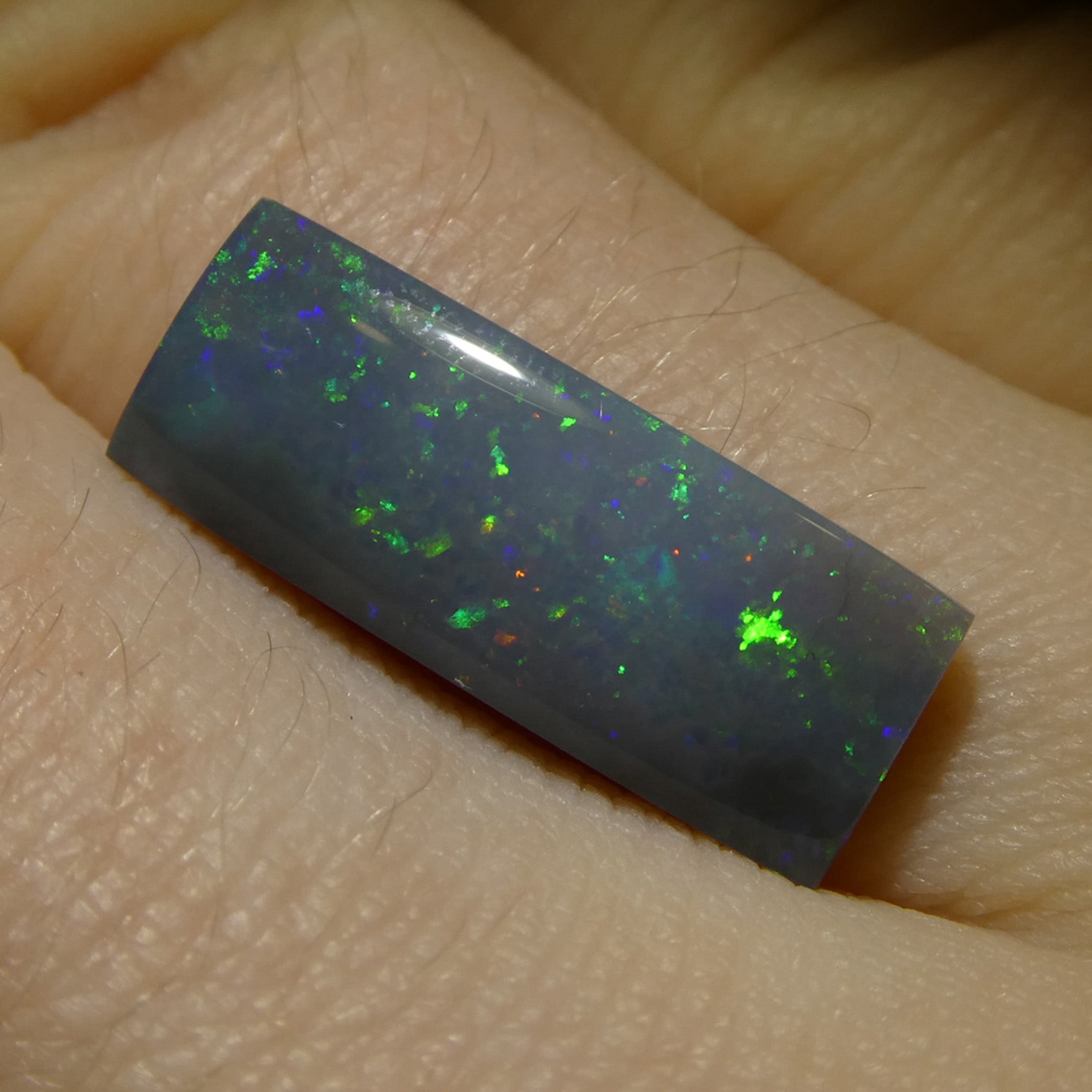 3.8ct Freeform Gray Australian Opal Cabochon with Play of Color by SkyJems, Rare Gemstone Collector's Specimen