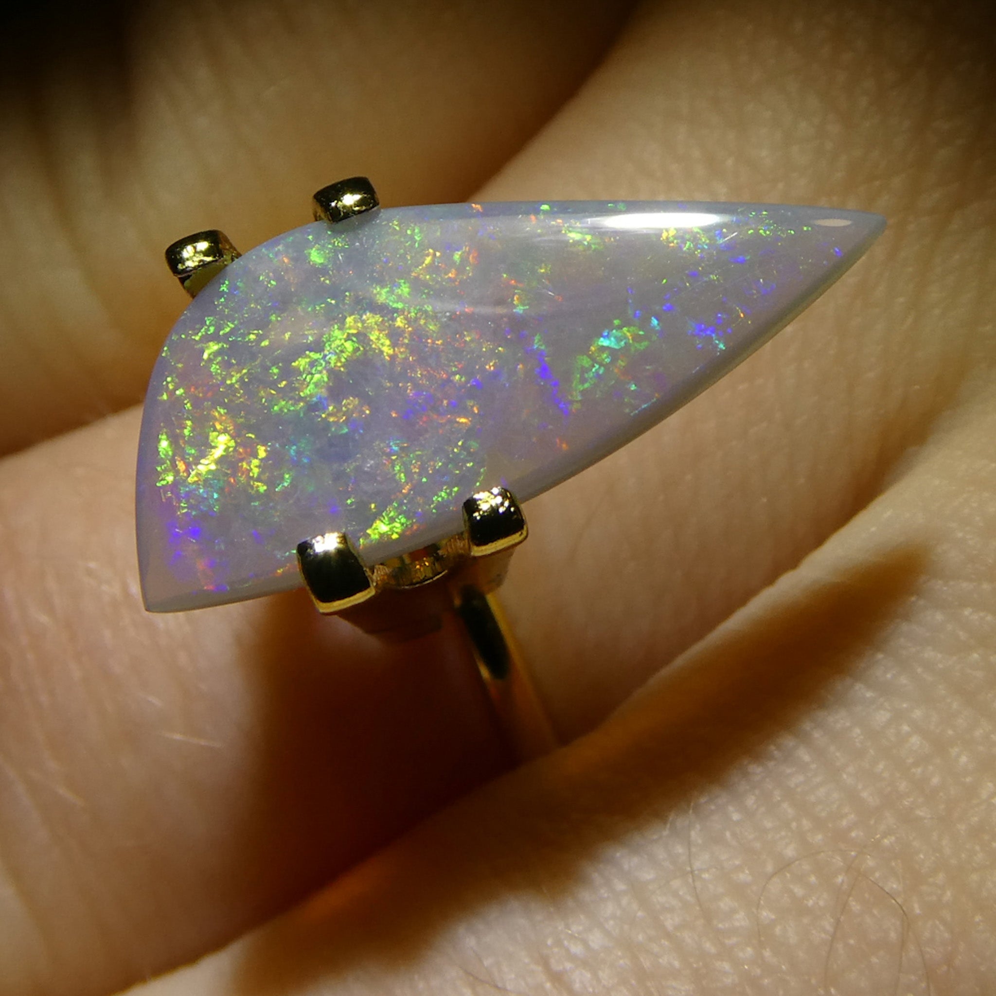 2.36ct Gray Australian Opal Cabochon with Play of Color by SkyJems, Natural Freeform Gemstone