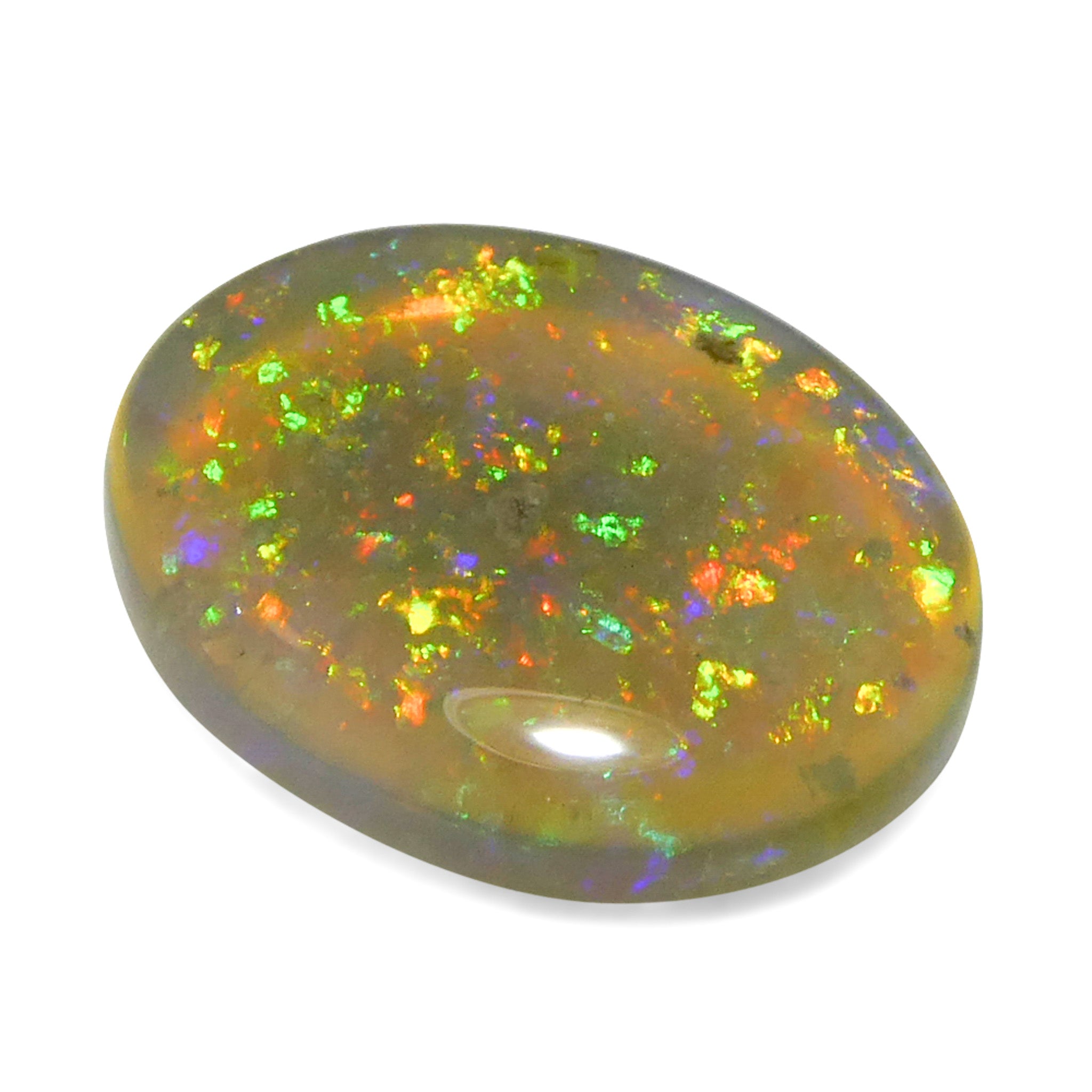 1.54ct White Opal Cabochon from Australia with Play of Color | Premium Gemstone by SkyJems Canadian Gem Experts