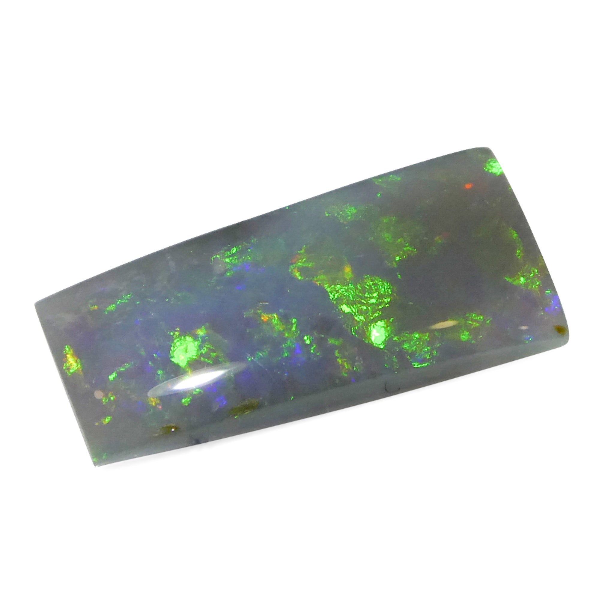 2.73ct Rectangular Freeform Cabochon Gray Opal from Australia - Skyjems Wholesale Gemstones