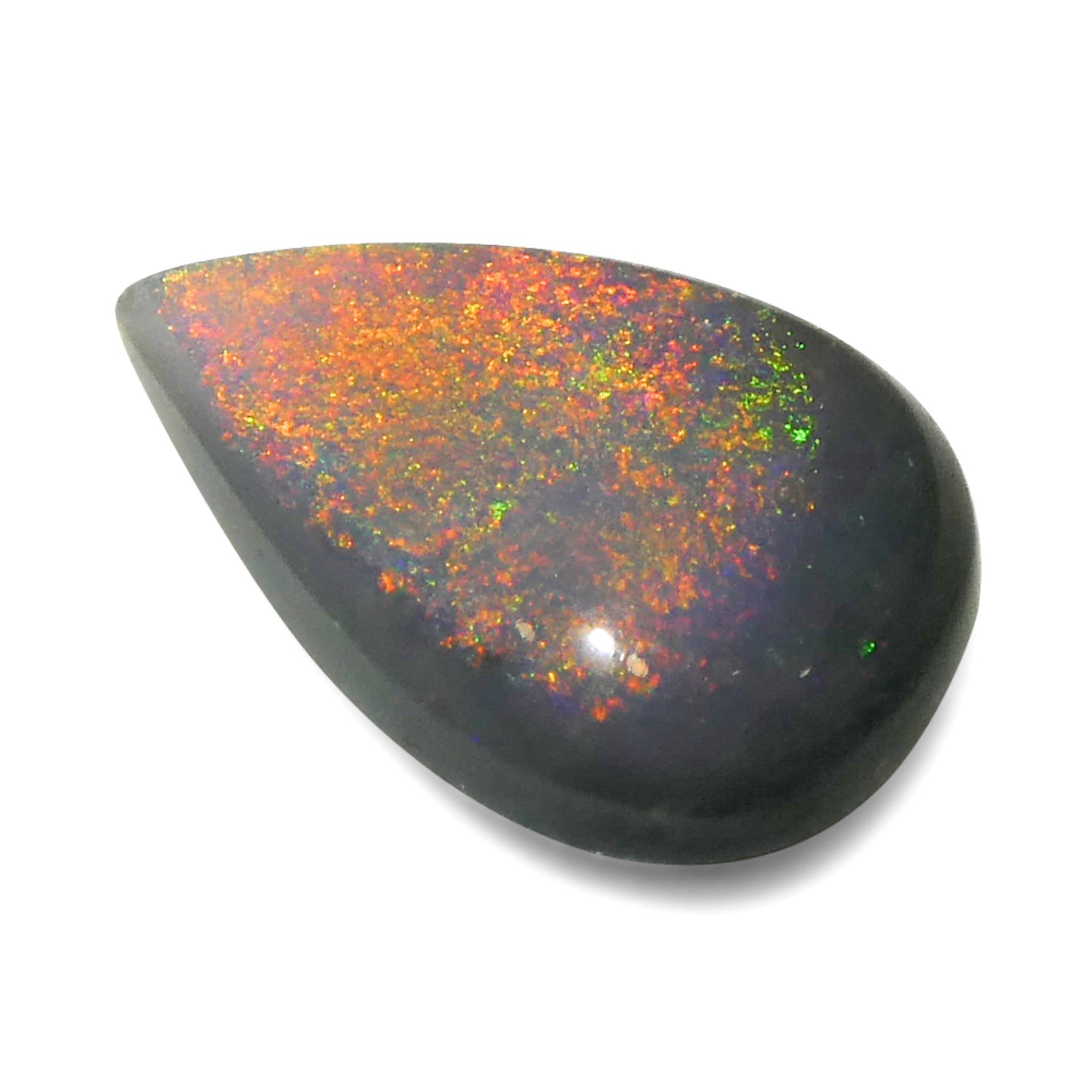 1.16ct Gray Australian Pear Cabochon Opal with Play of Color from SkyJems Gemstones