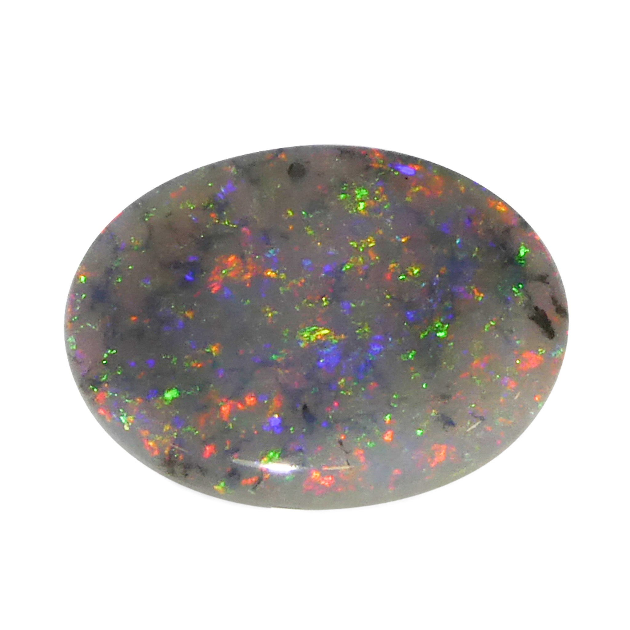 1.63ct Gray Australian Opal Cabochon with Play of Color by SkyJems, Rare Oval Gemstone Specimen