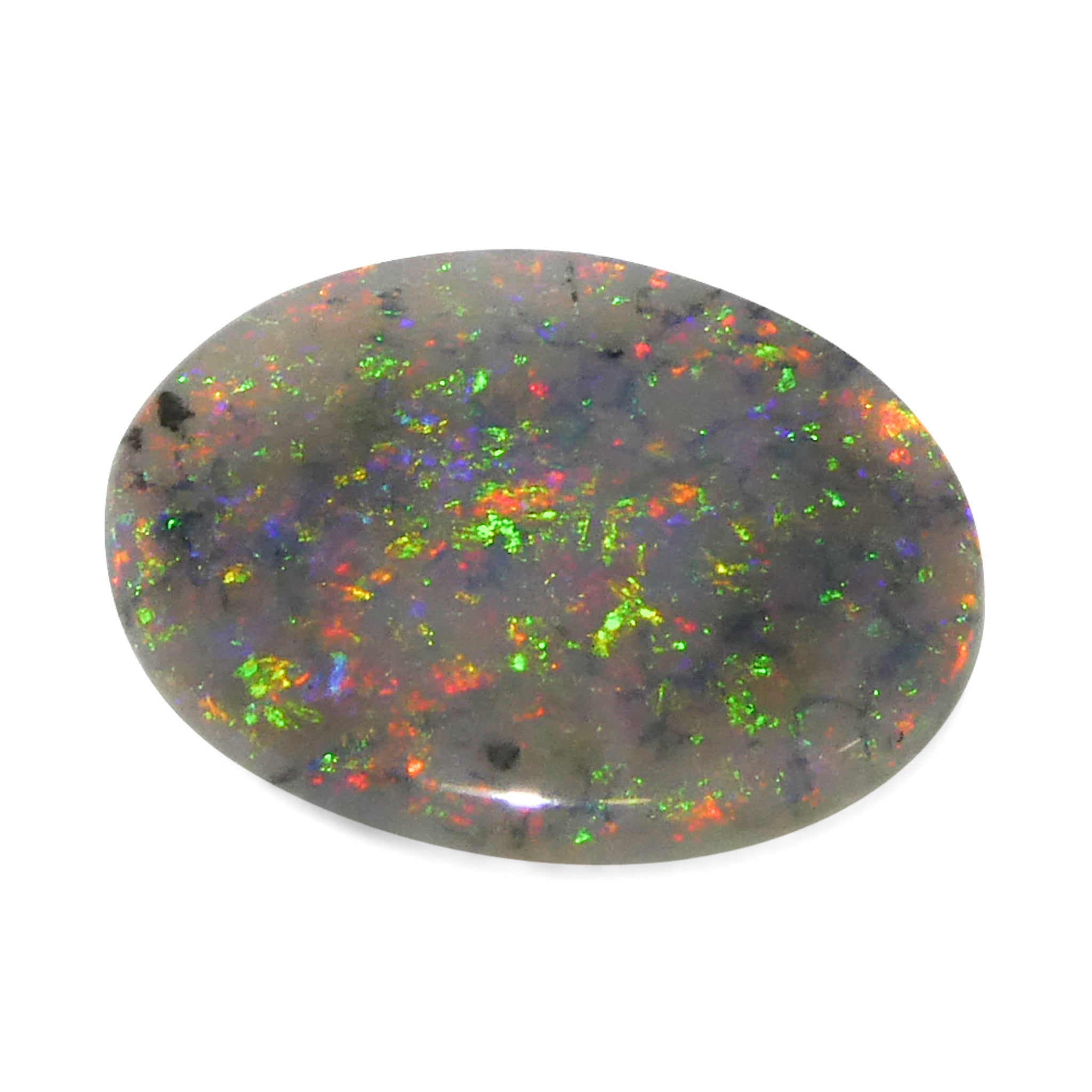 1.63ct Gray Australian Opal Cabochon with Play of Color by SkyJems, premium oval gemstone from Down Under